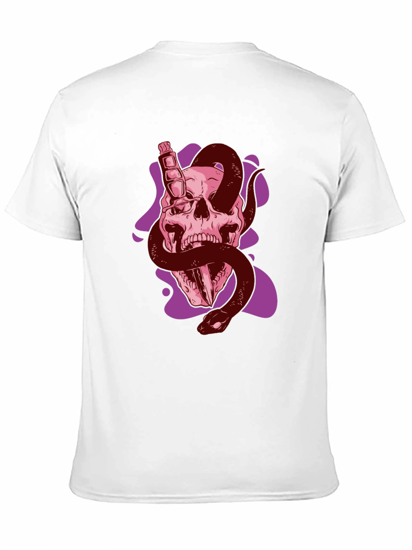 Skull Snake Graphic Tee - Edgy Black T-Shirt