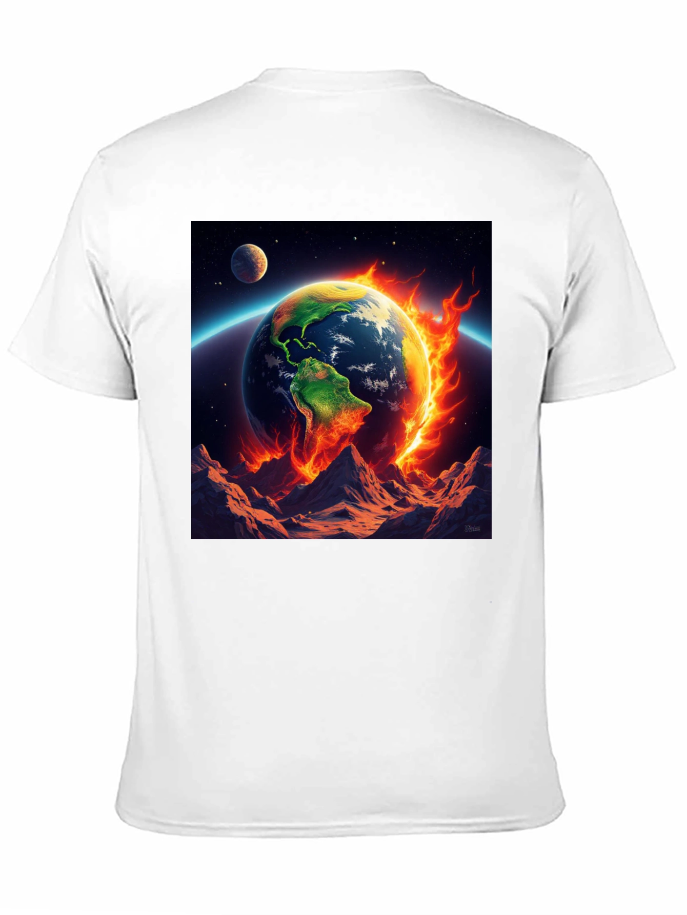 Burning Earth Graphic Tee - Global Warming Awareness