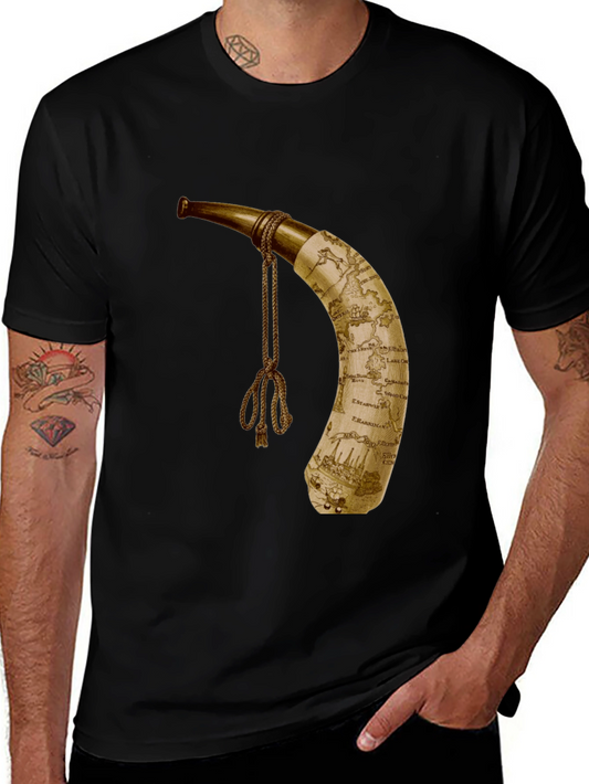 Antique Map Horn Graphic Tee - Stylish Adventure Apparel
