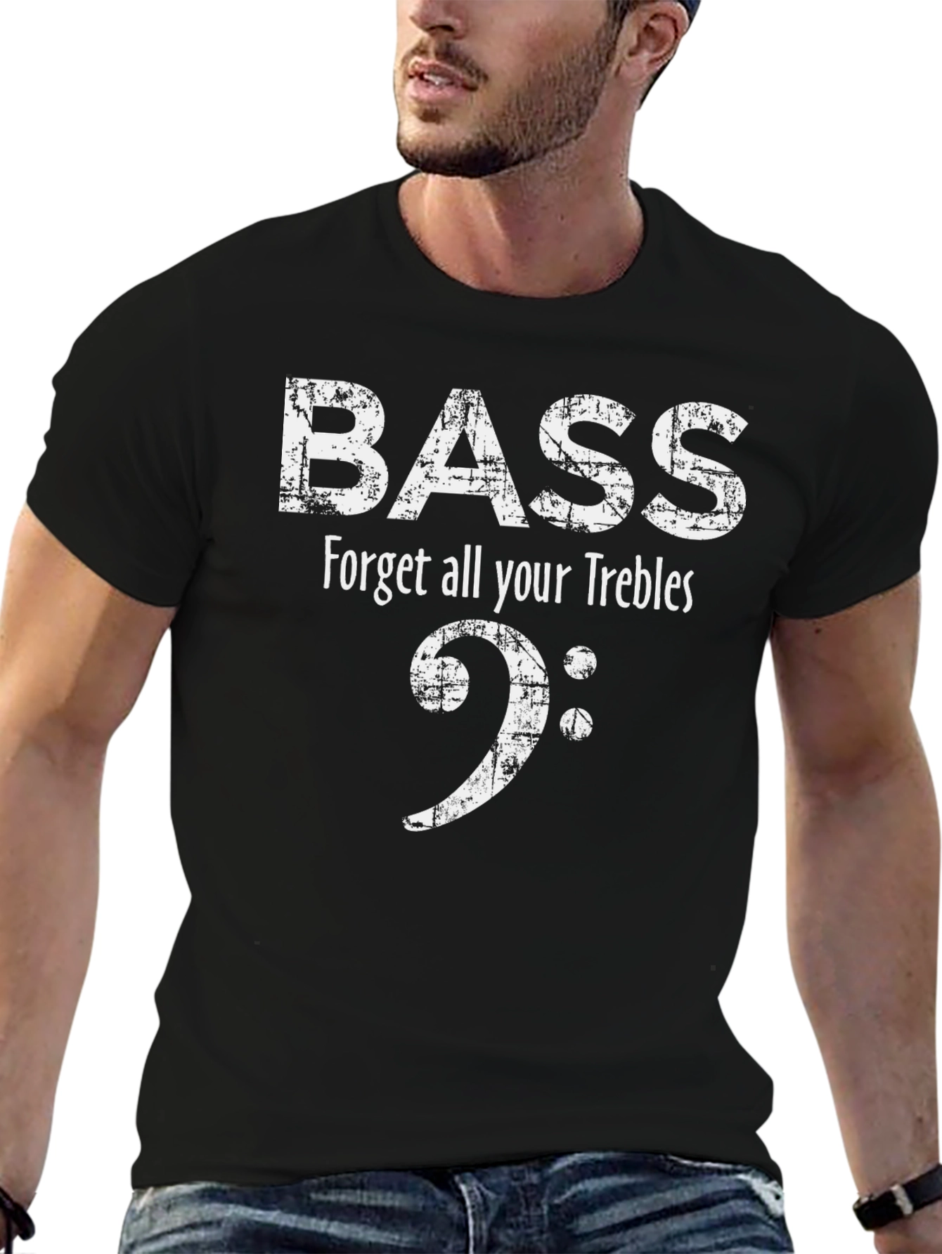 Bass Forget Trebles Mens Black T-Shirt