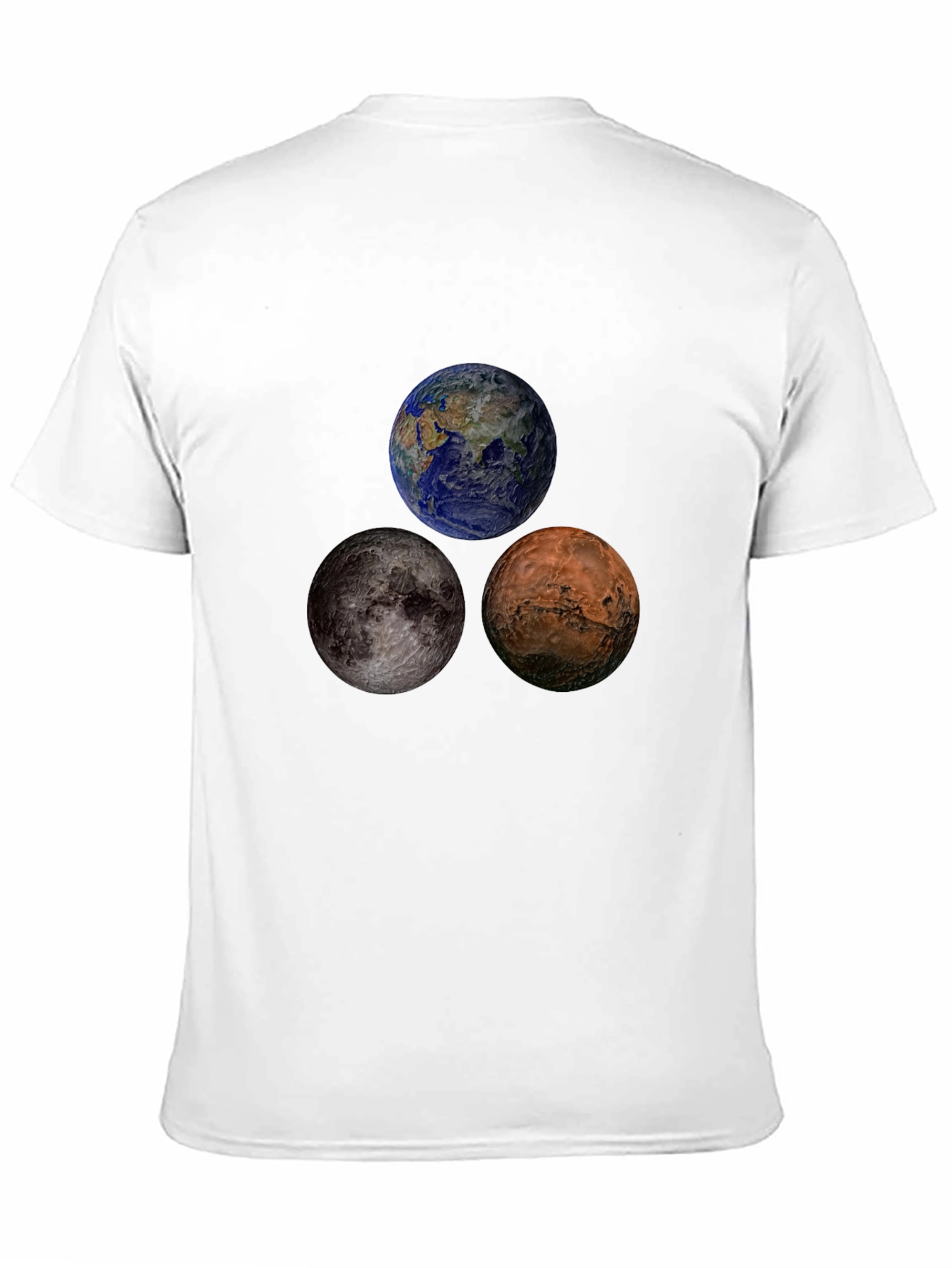 Planetary T-Shirt: Earth Moon Mars Design