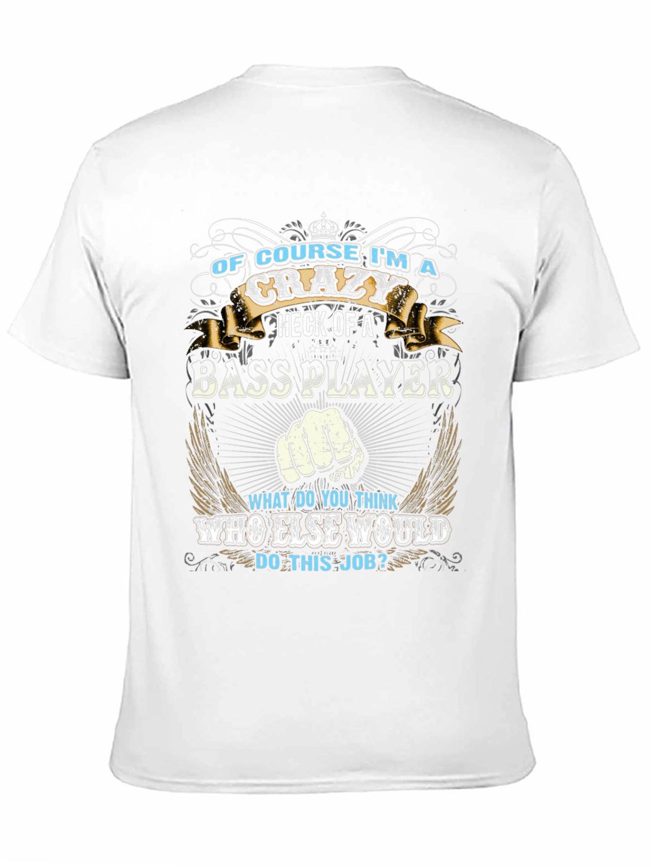 Crazy Bass Player Graphic T-Shirt - Black