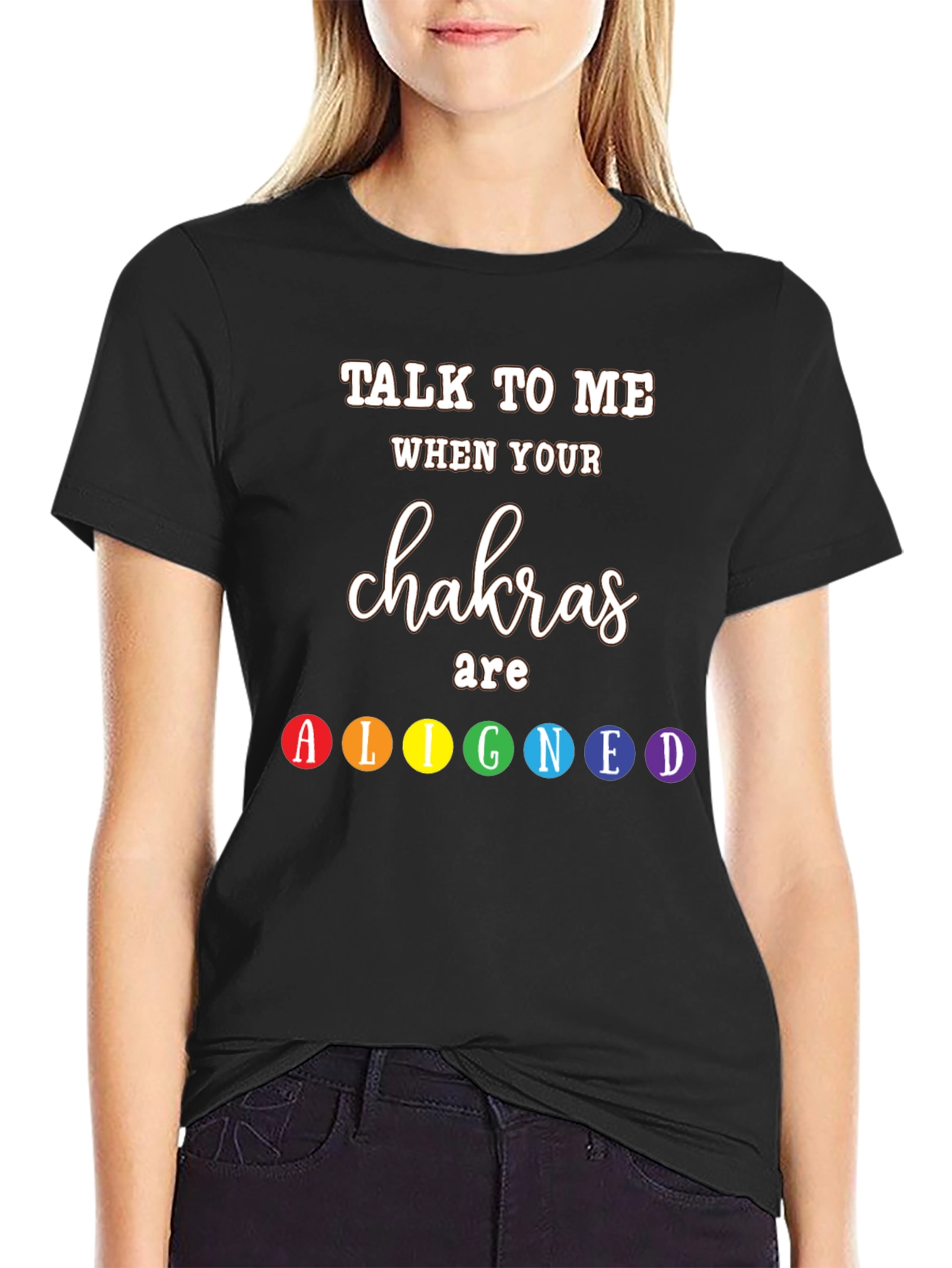 Aligned Chakras Graphic Tee - Black T-Shirt