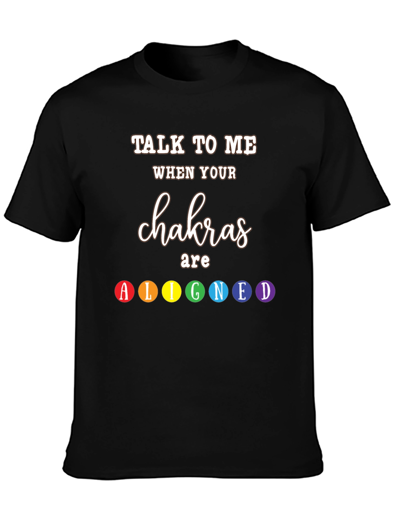 Aligned Chakras Graphic Tee - Black T-Shirt