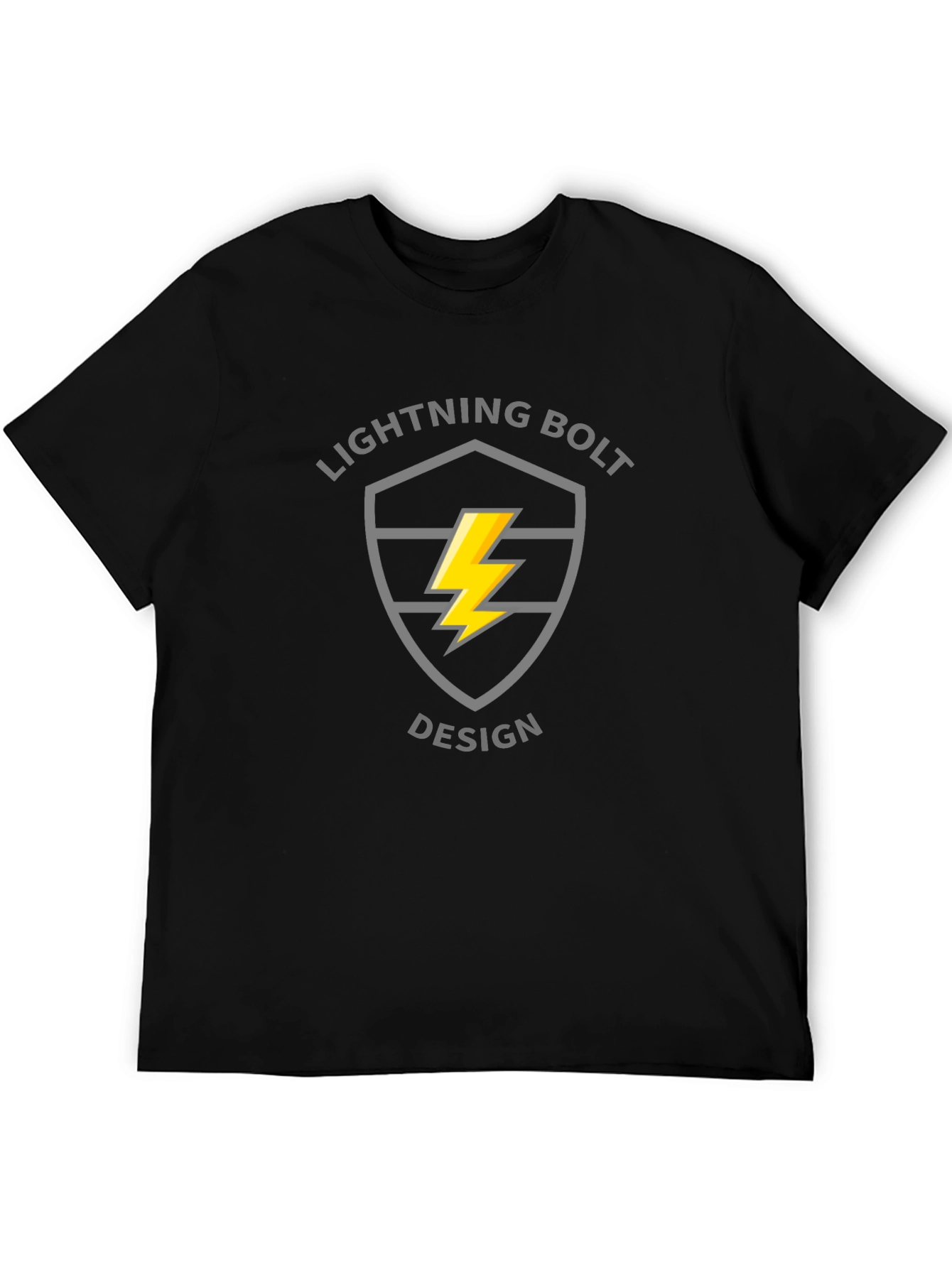 Lightning Bolt Design Black T-Shirt