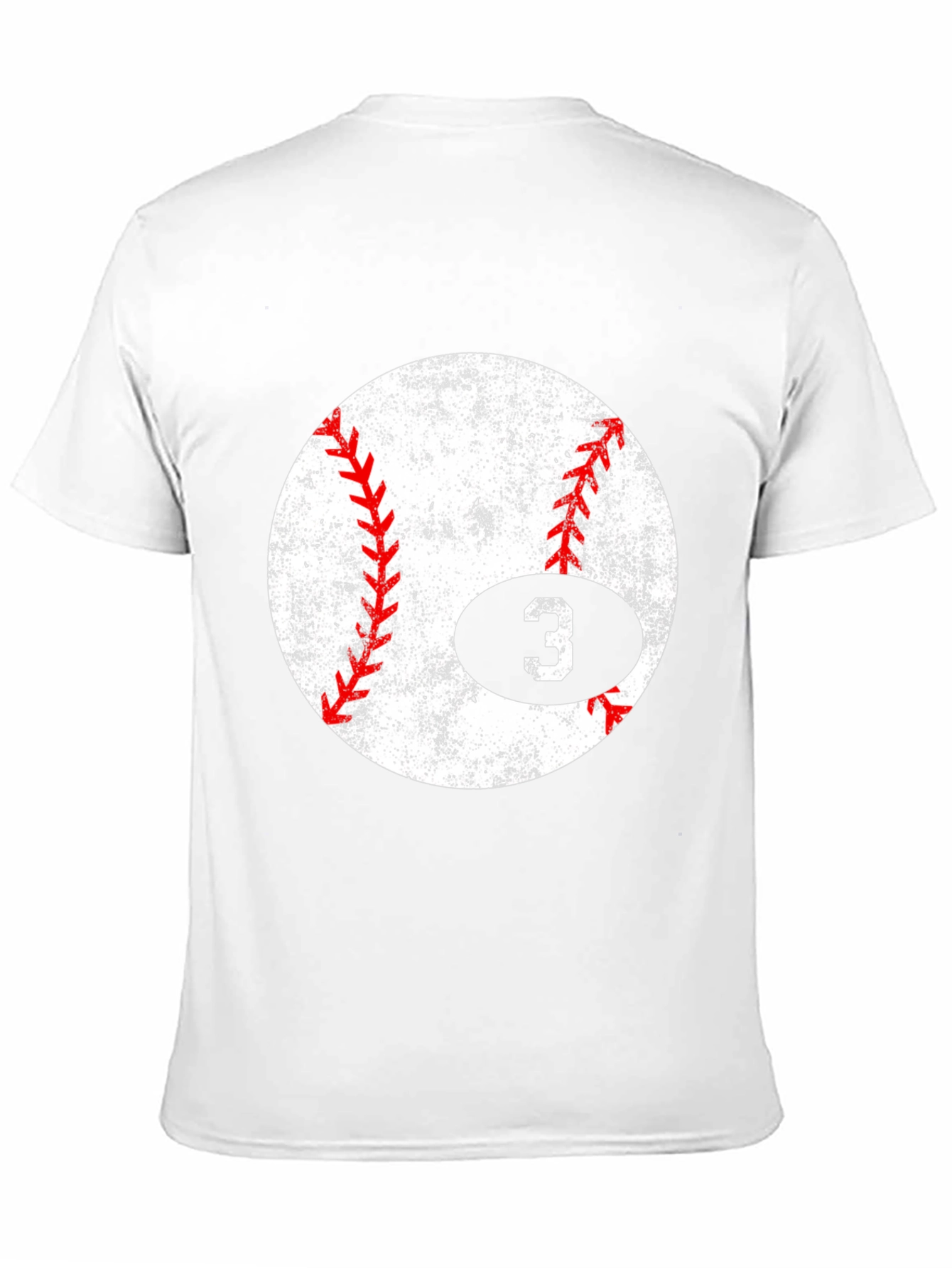 Baseball Number 3 T-Shirt - Distressed Graphic Tee