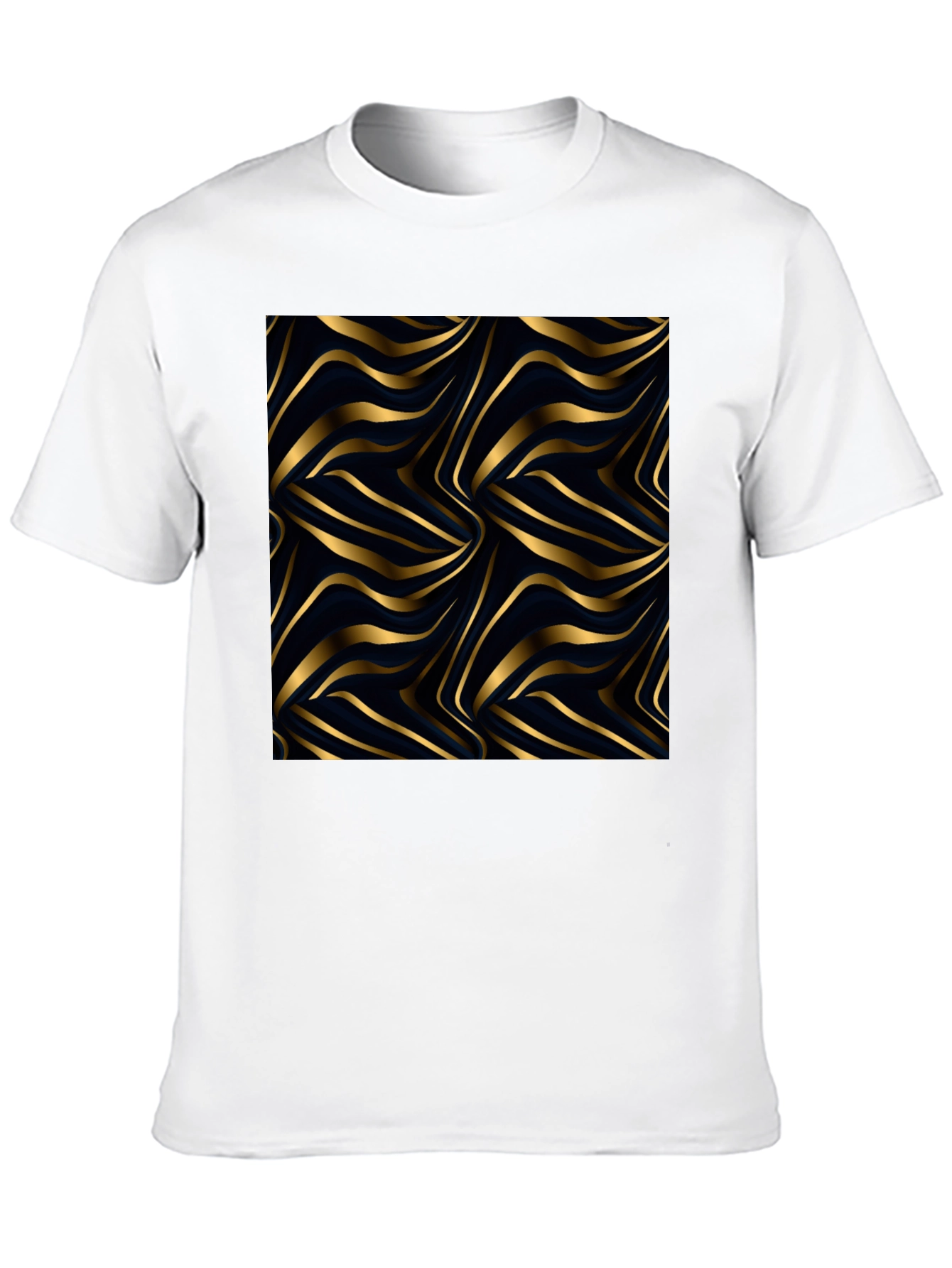 Gold Wave Pattern Black Tee
