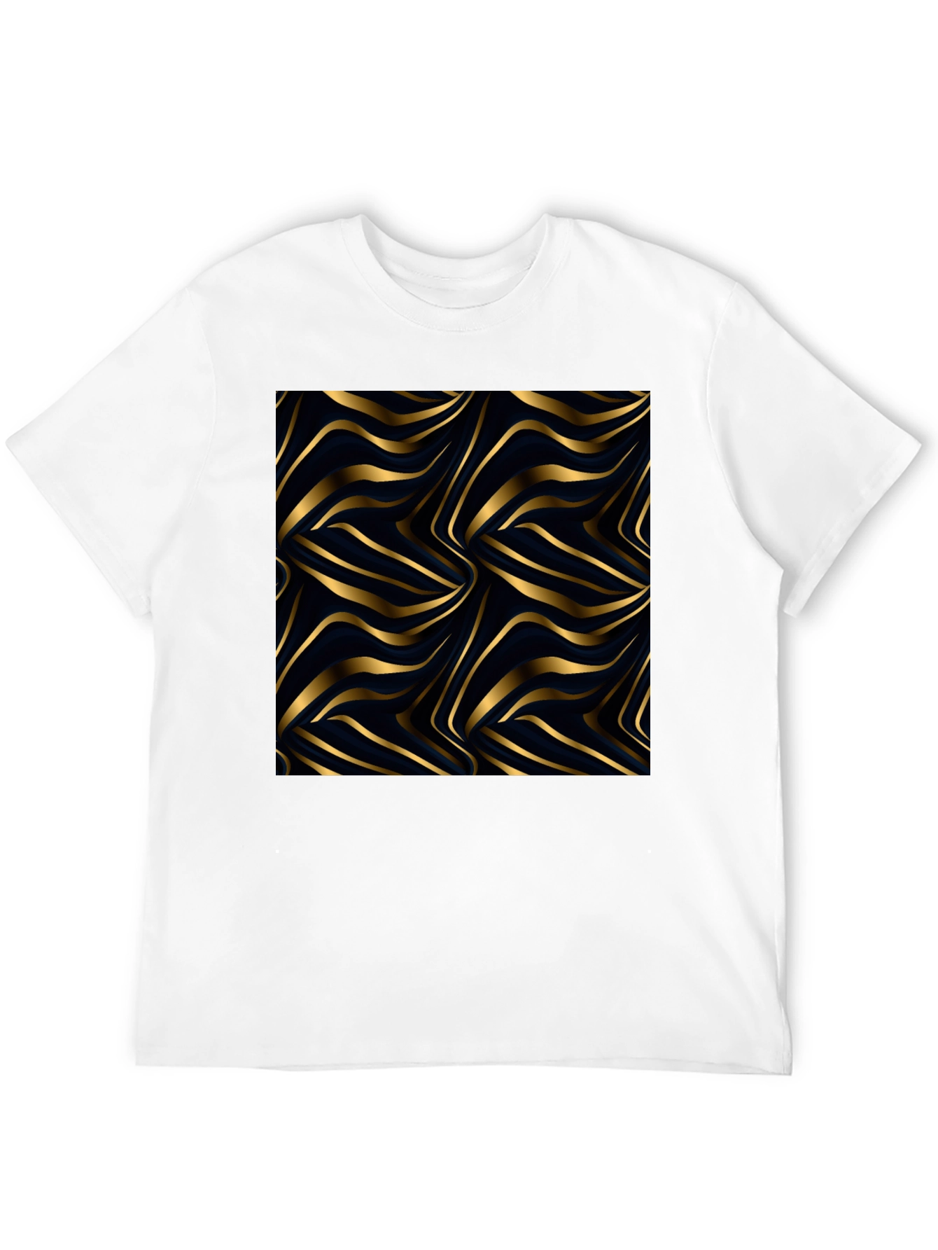 Gold Wave Pattern Black Tee