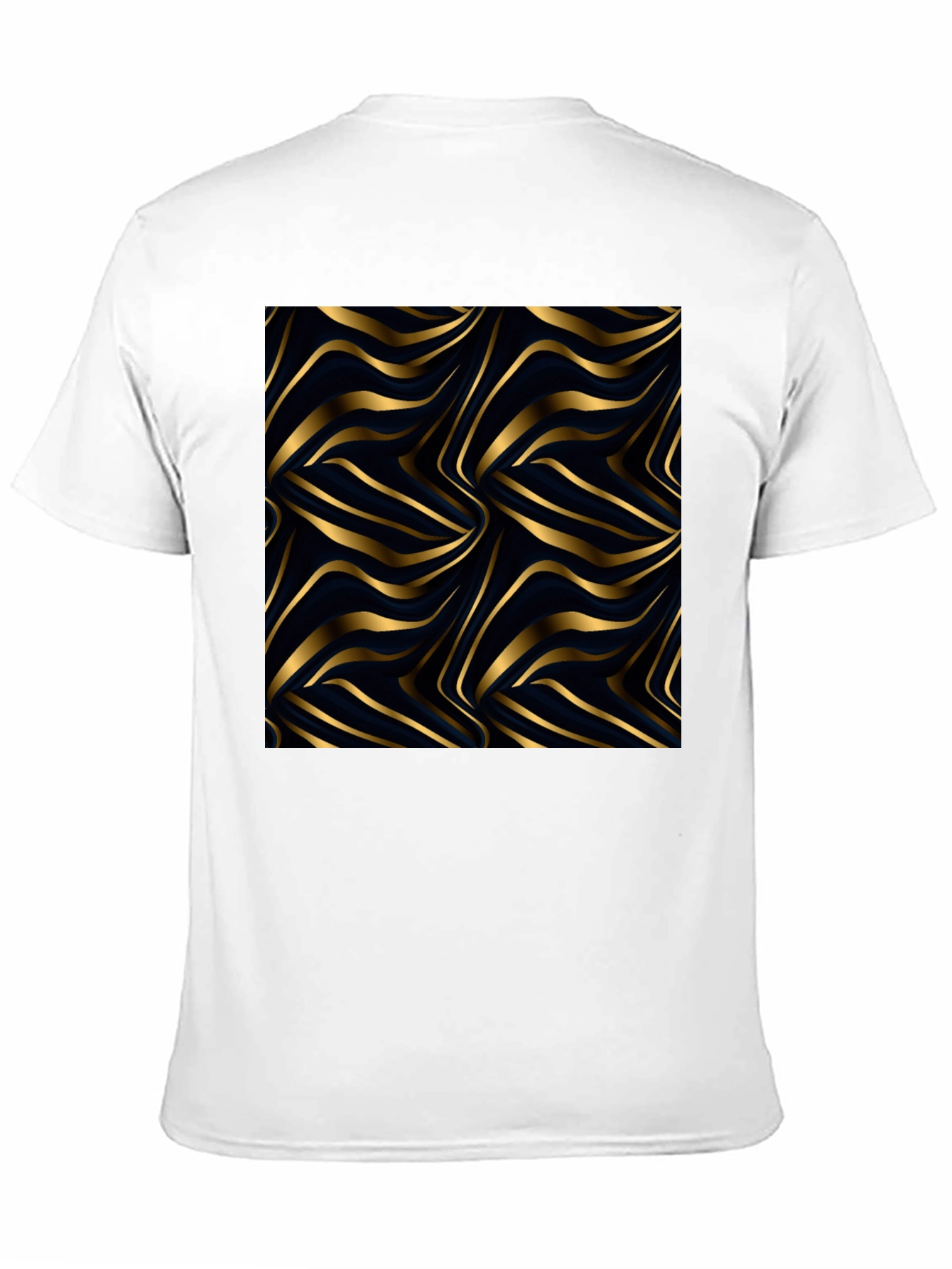 Gold Wave Pattern Black Tee