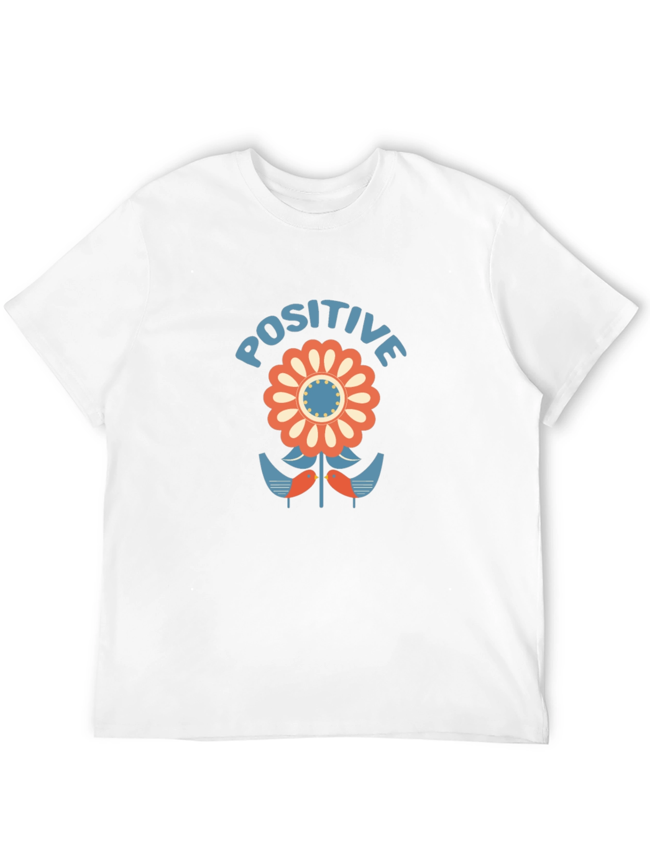 Positive Flower Graphic Tee - Stylish Black T-Shirt