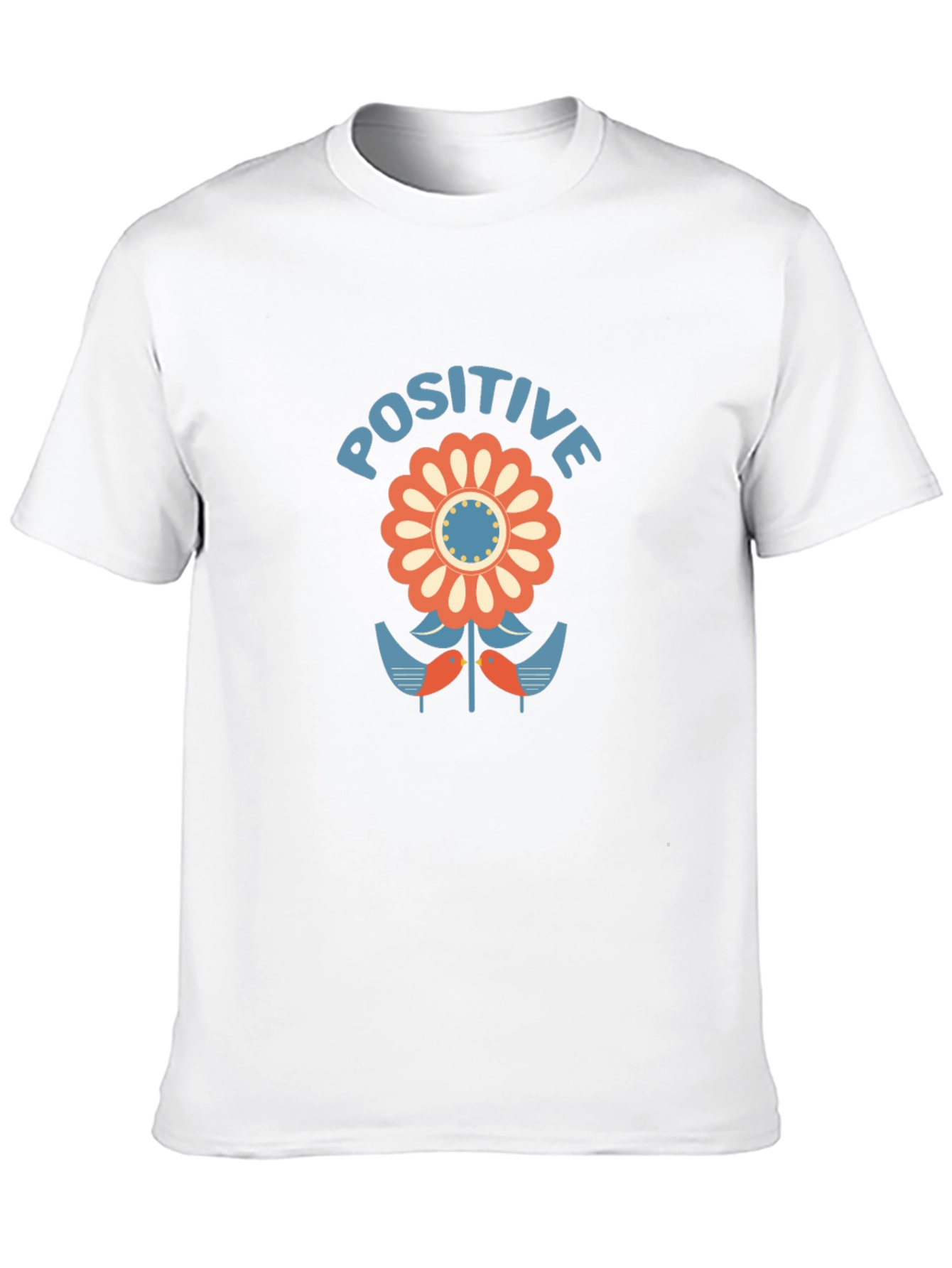 Positive Flower Graphic Tee - Stylish Black T-Shirt