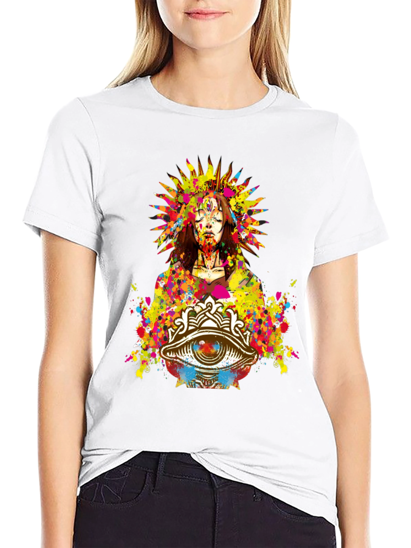 Mystic Eye Graphic Print Black T-Shirt