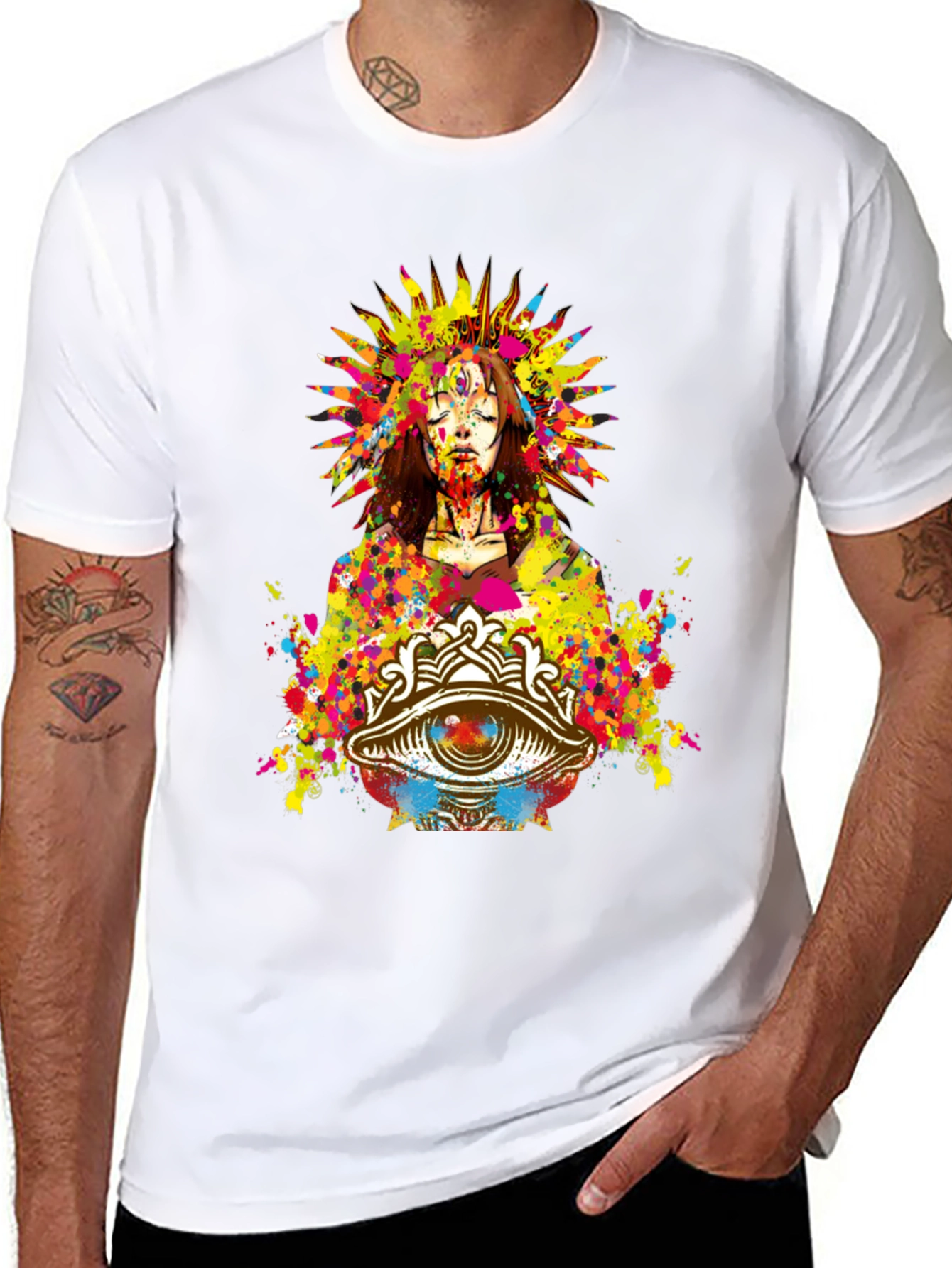 Mystic Eye Graphic Print Black T-Shirt