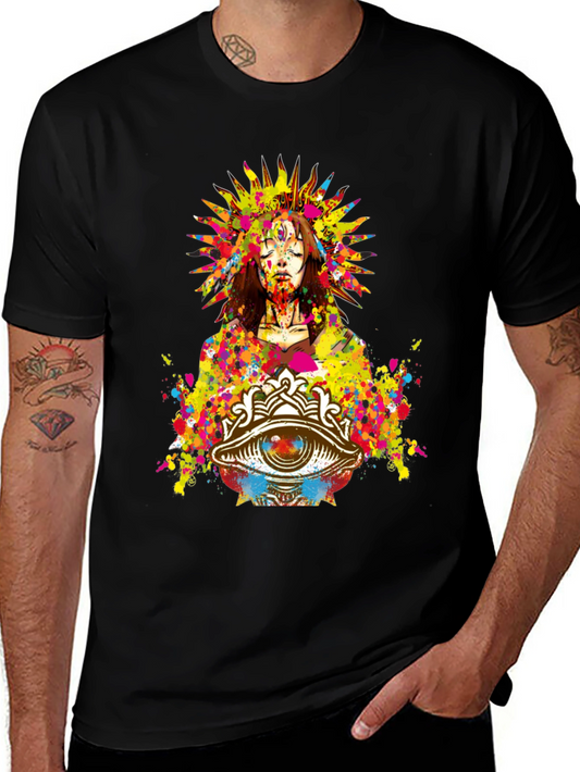 Mystic Eye Graphic Print Black T-Shirt