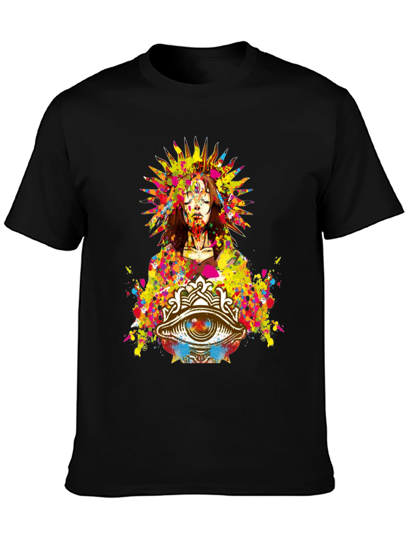 Mystic Eye Graphic Print Black T-Shirt
