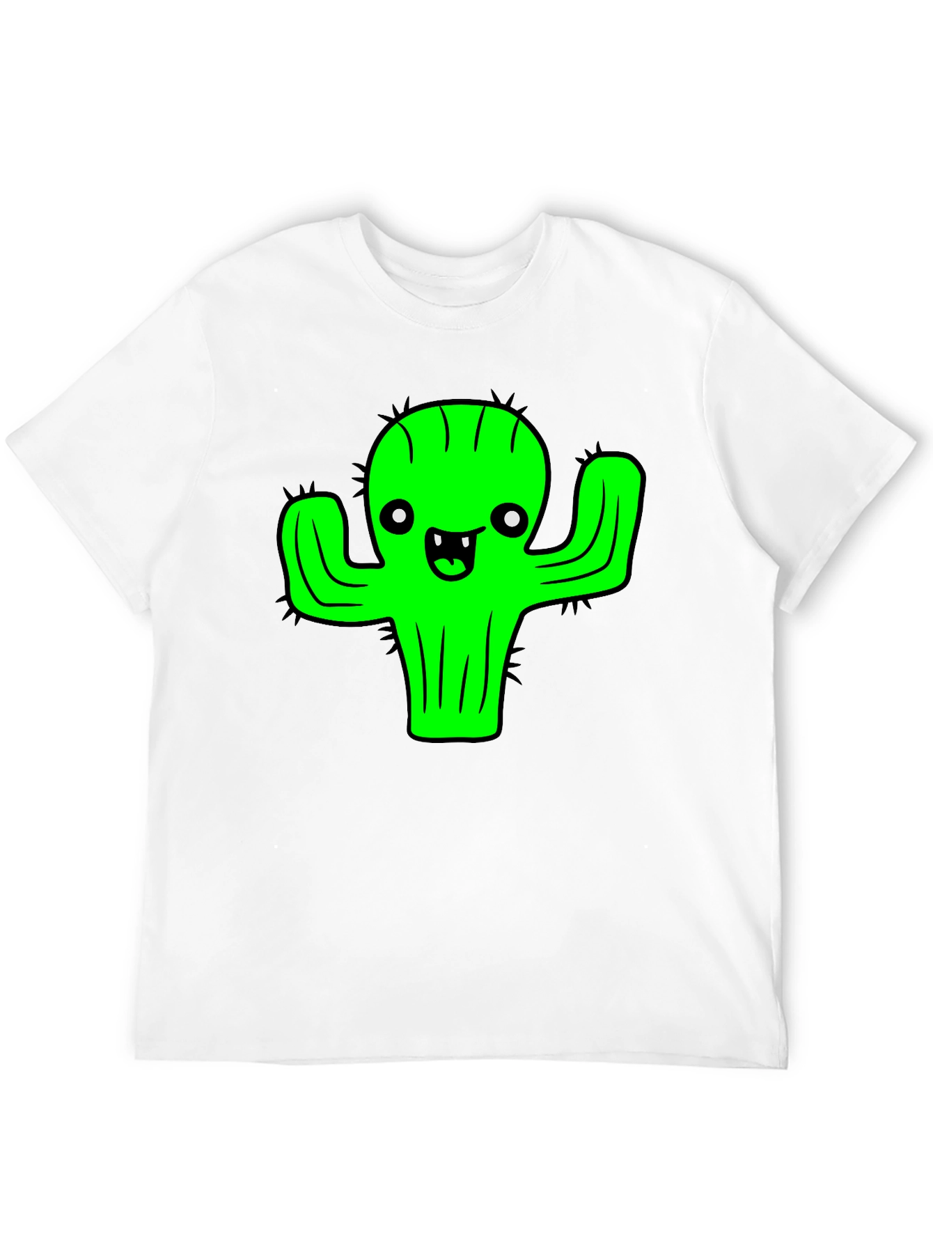 Funny Cartoon Cactus Graphic T-Shirt