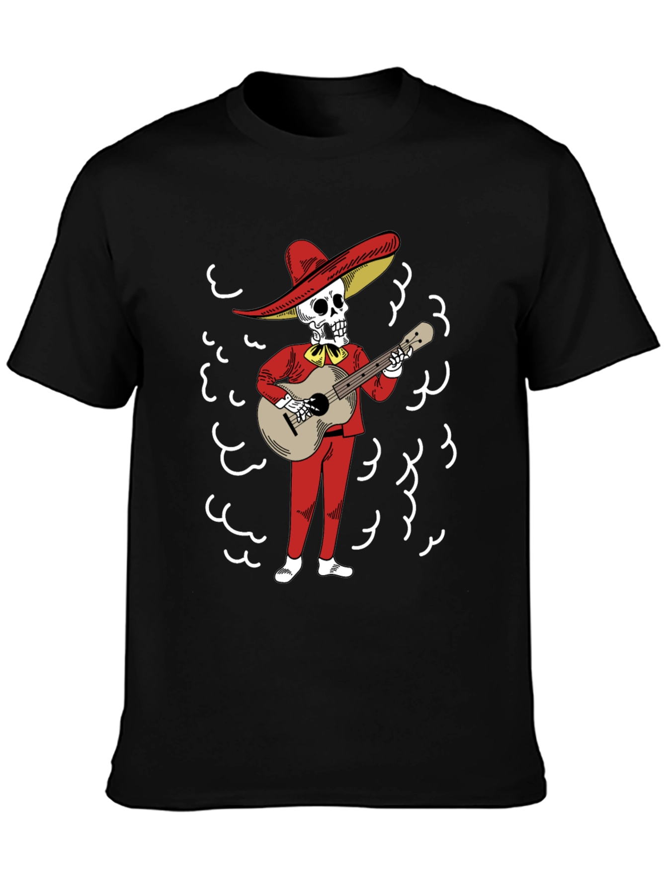 Mariachi Skeleton Graphic T-Shirt