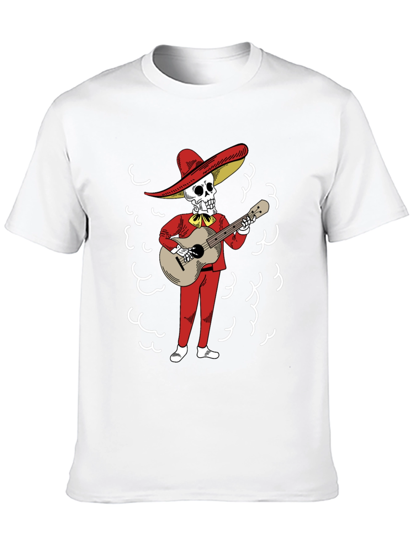 Mariachi Skeleton Graphic T-Shirt