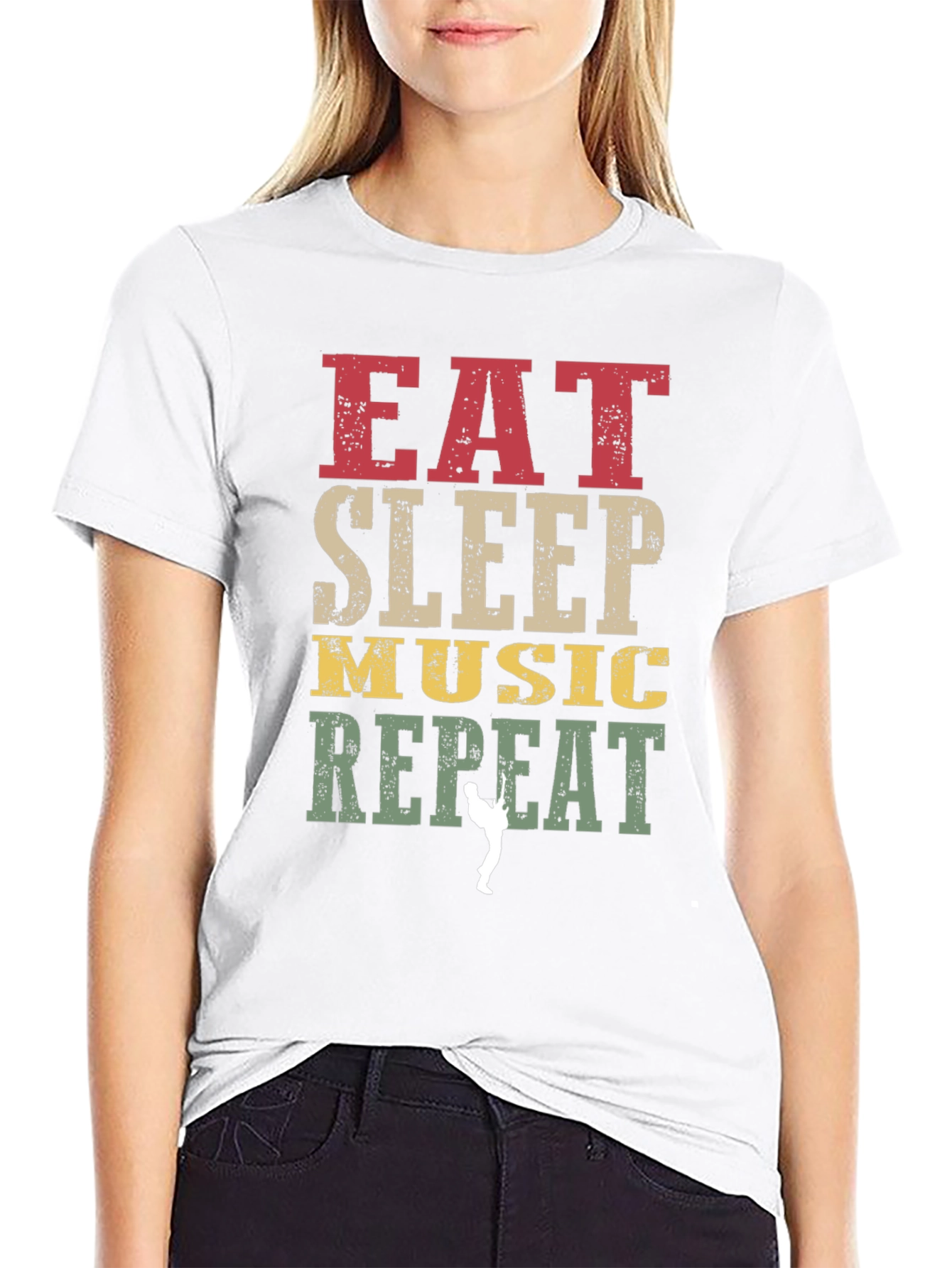 Eat Sleep Music Repeat Graphic T-Shirt