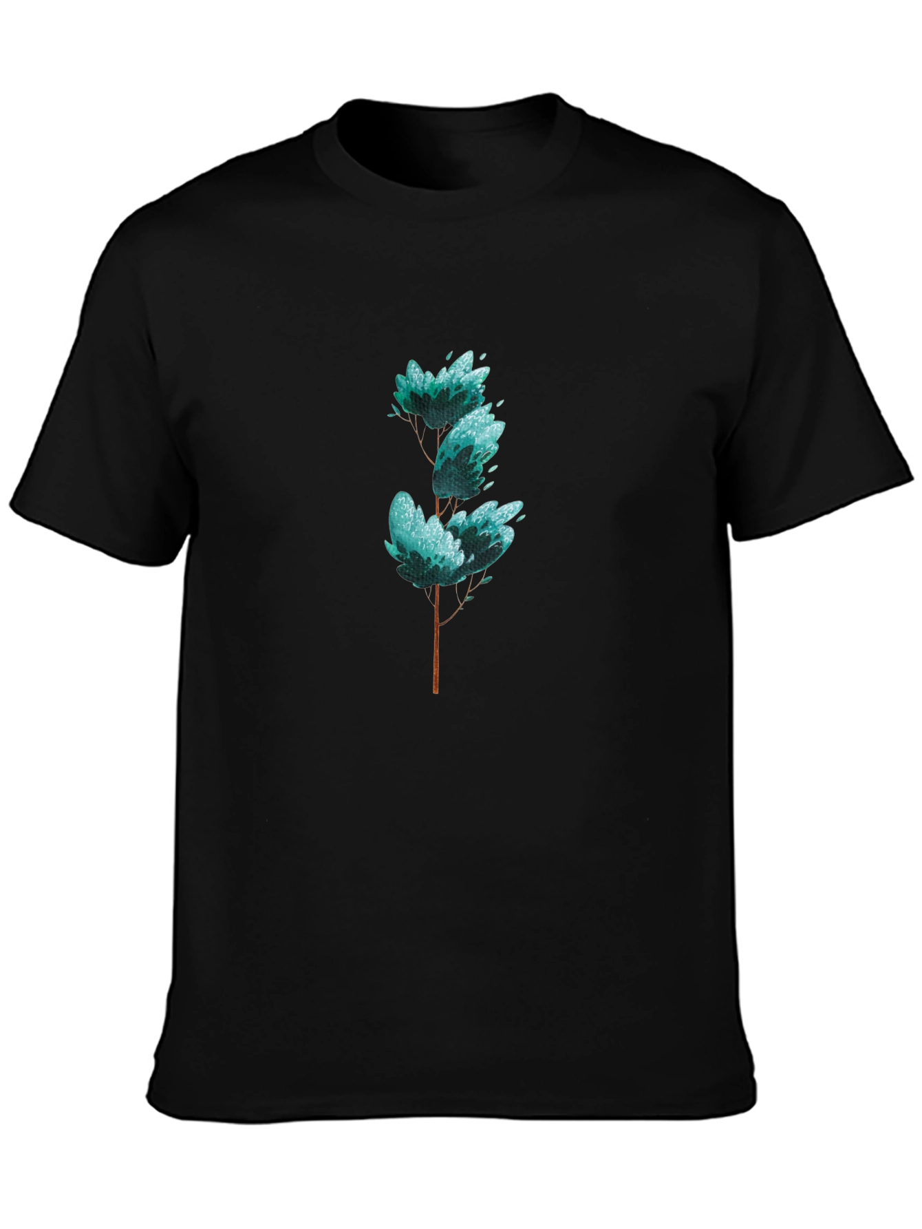 Stylish Tree Graphic Black T-Shirt