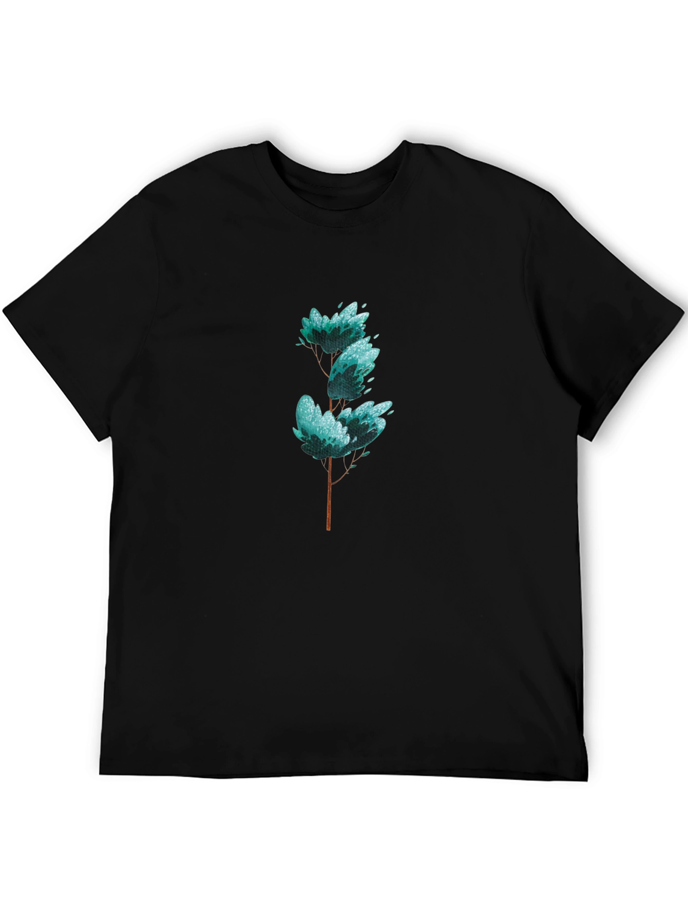 Stylish Tree Graphic Black T-Shirt
