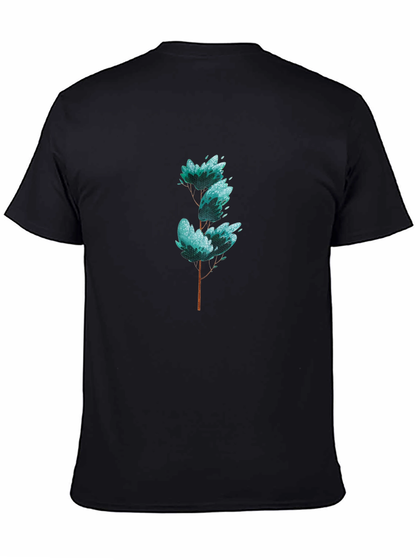 Stylish Tree Graphic Black T-Shirt