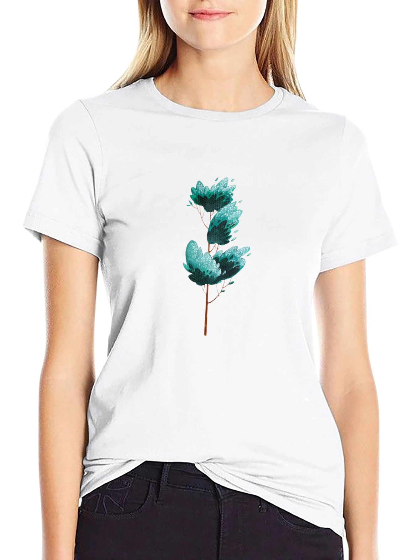 Stylish Tree Graphic Black T-Shirt