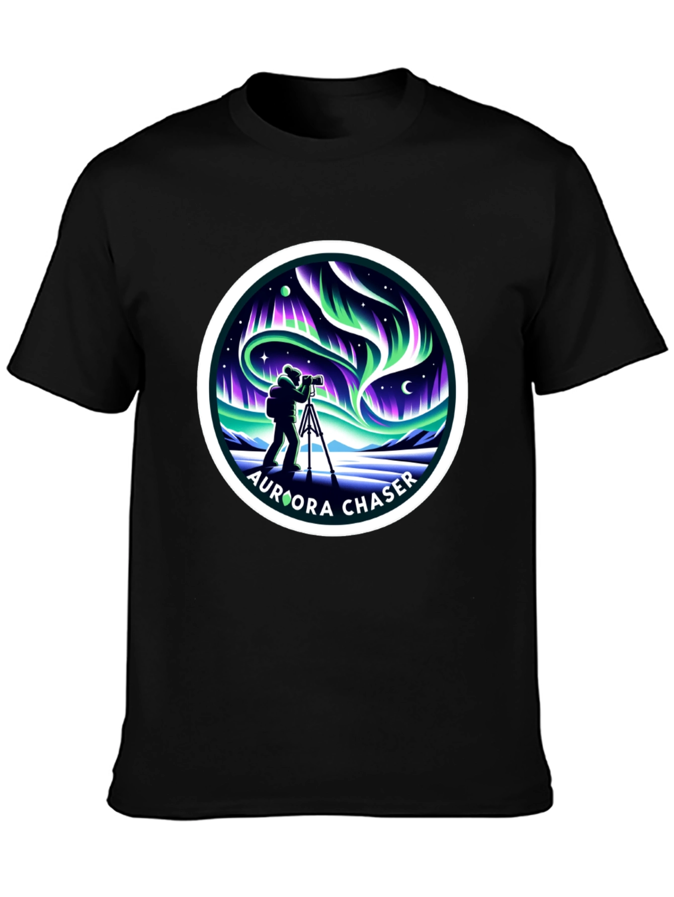 Aurora Chaser Graphic Tee - Stargazing Adventure