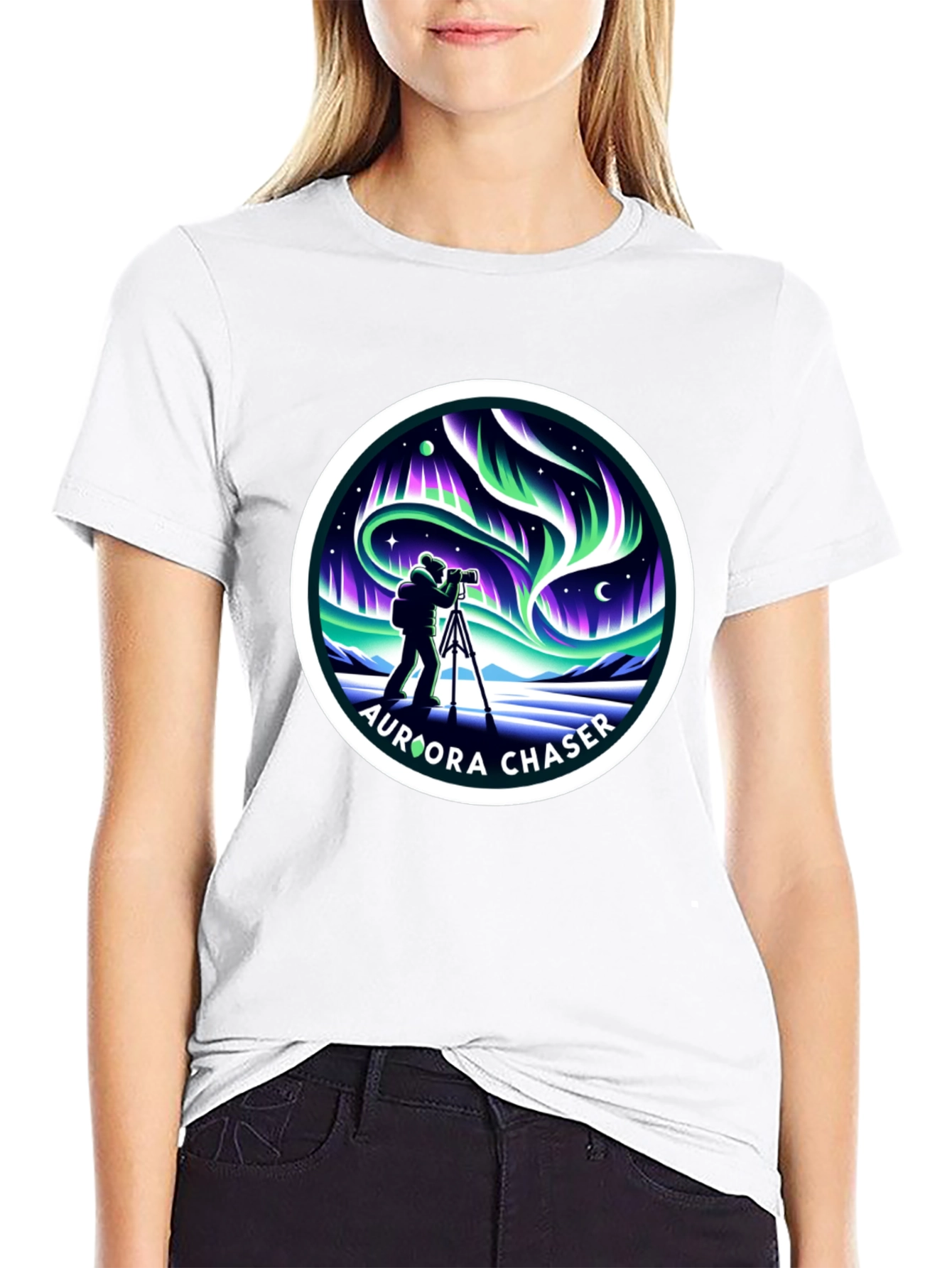 Aurora Chaser Graphic Tee - Stargazing Adventure