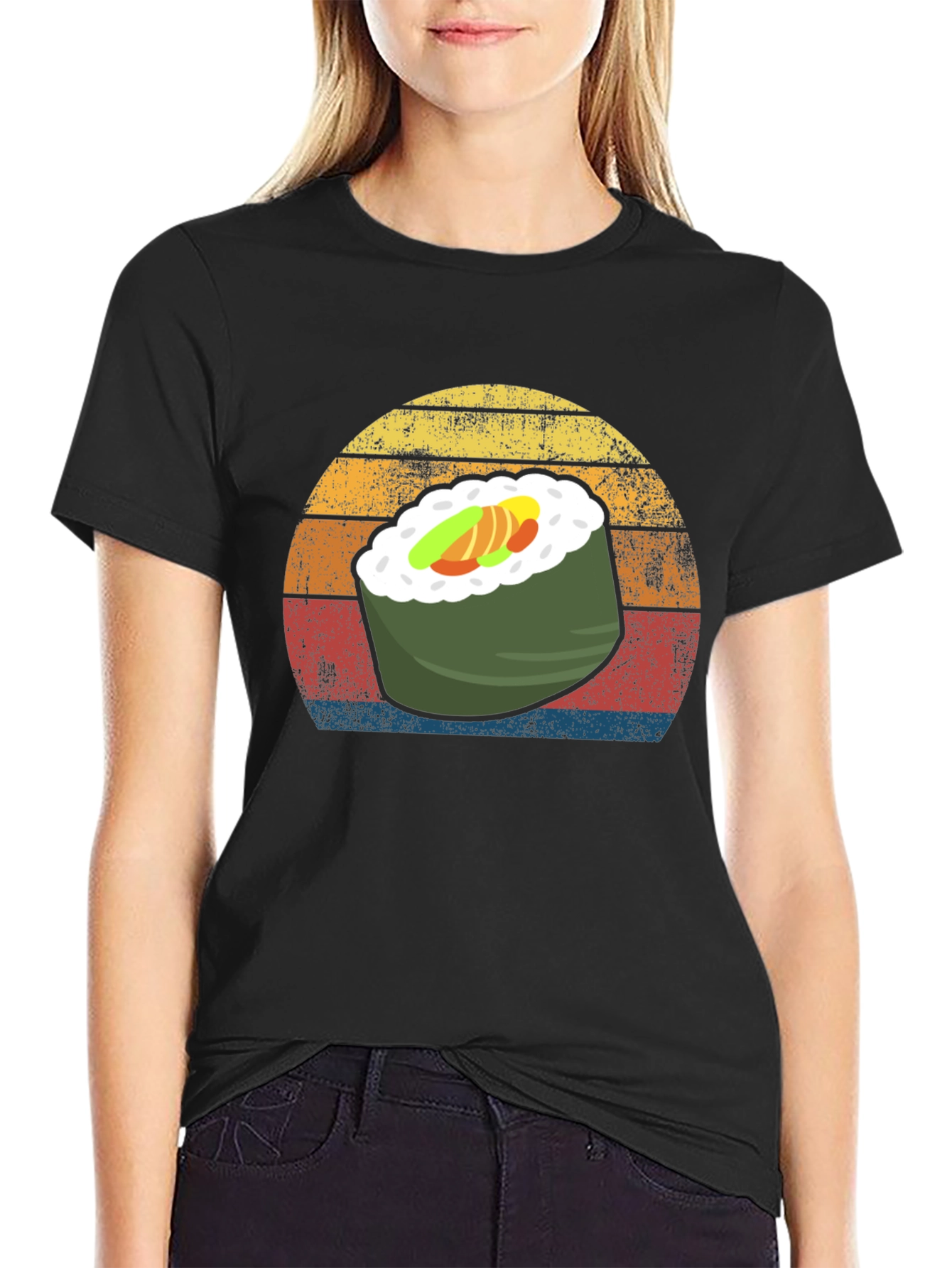 Sushi Roll Retro Graphic T-Shirt