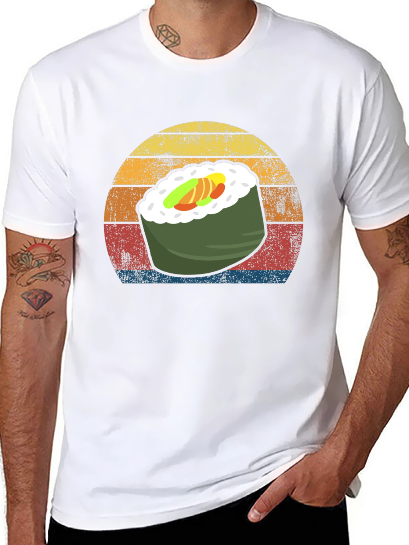 Sushi Roll Retro Graphic T-Shirt