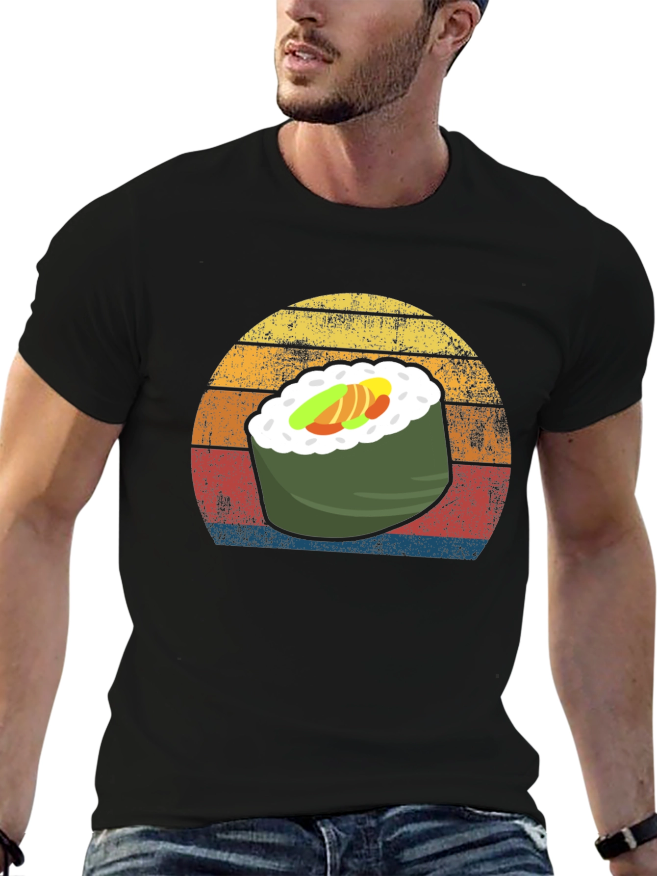 Sushi Roll Retro Graphic T-Shirt