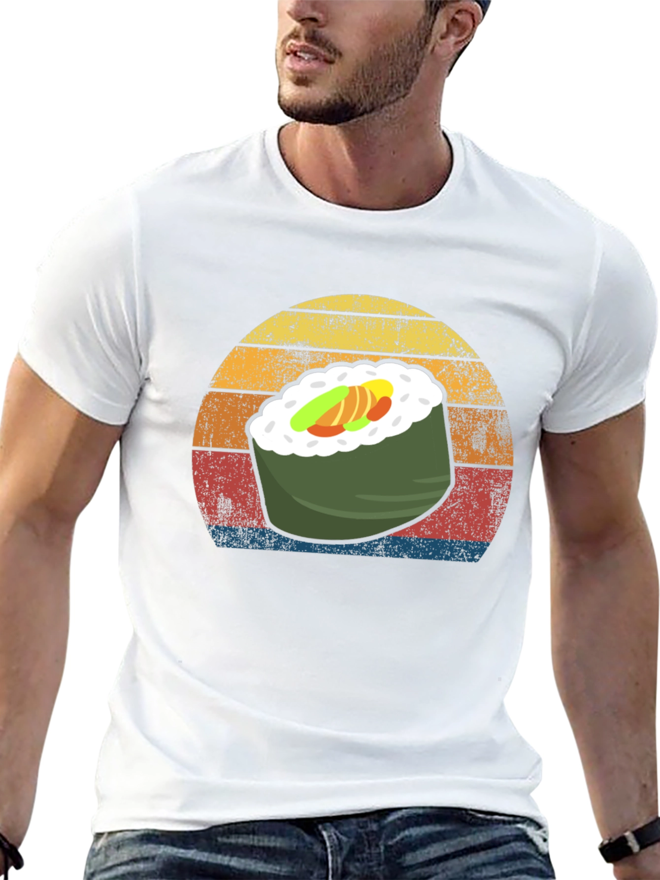 Sushi Roll Retro Graphic T-Shirt