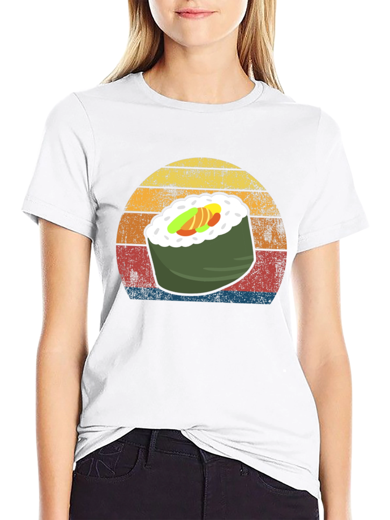 Sushi Roll Retro Graphic T-Shirt