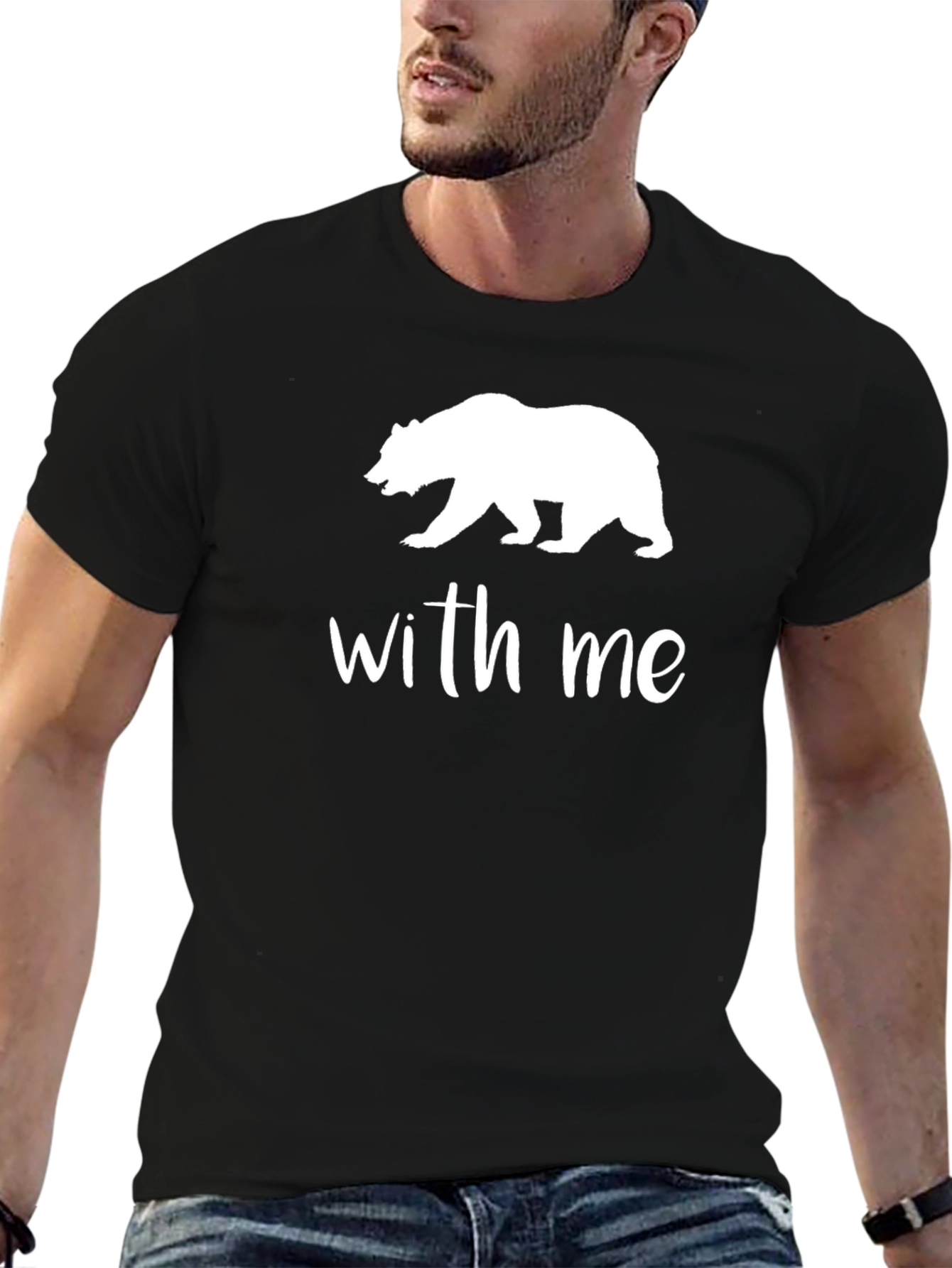 Bear With Me Graphic Tee - Black