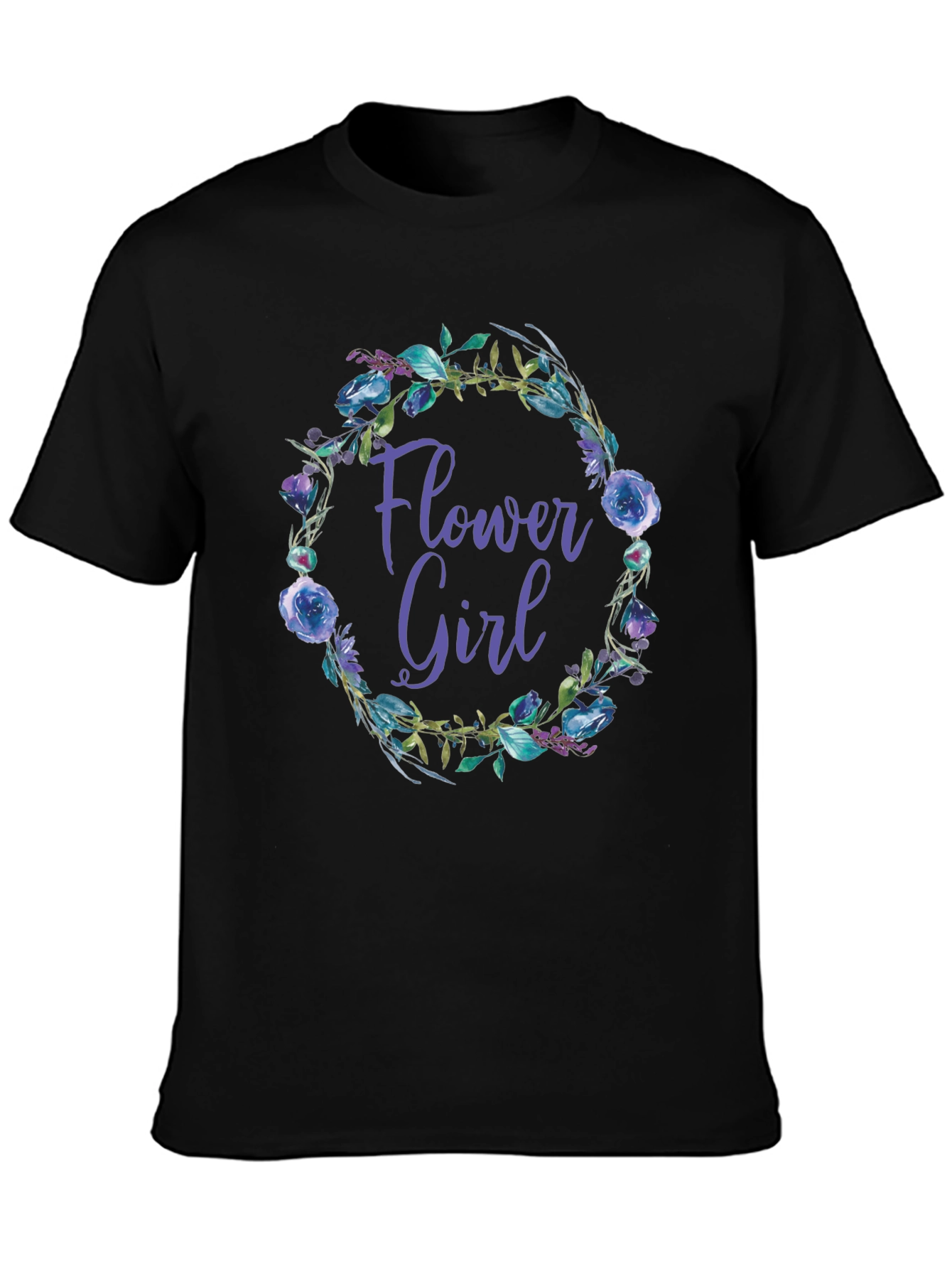 Flower Girl Floral Wreath Graphic Tee