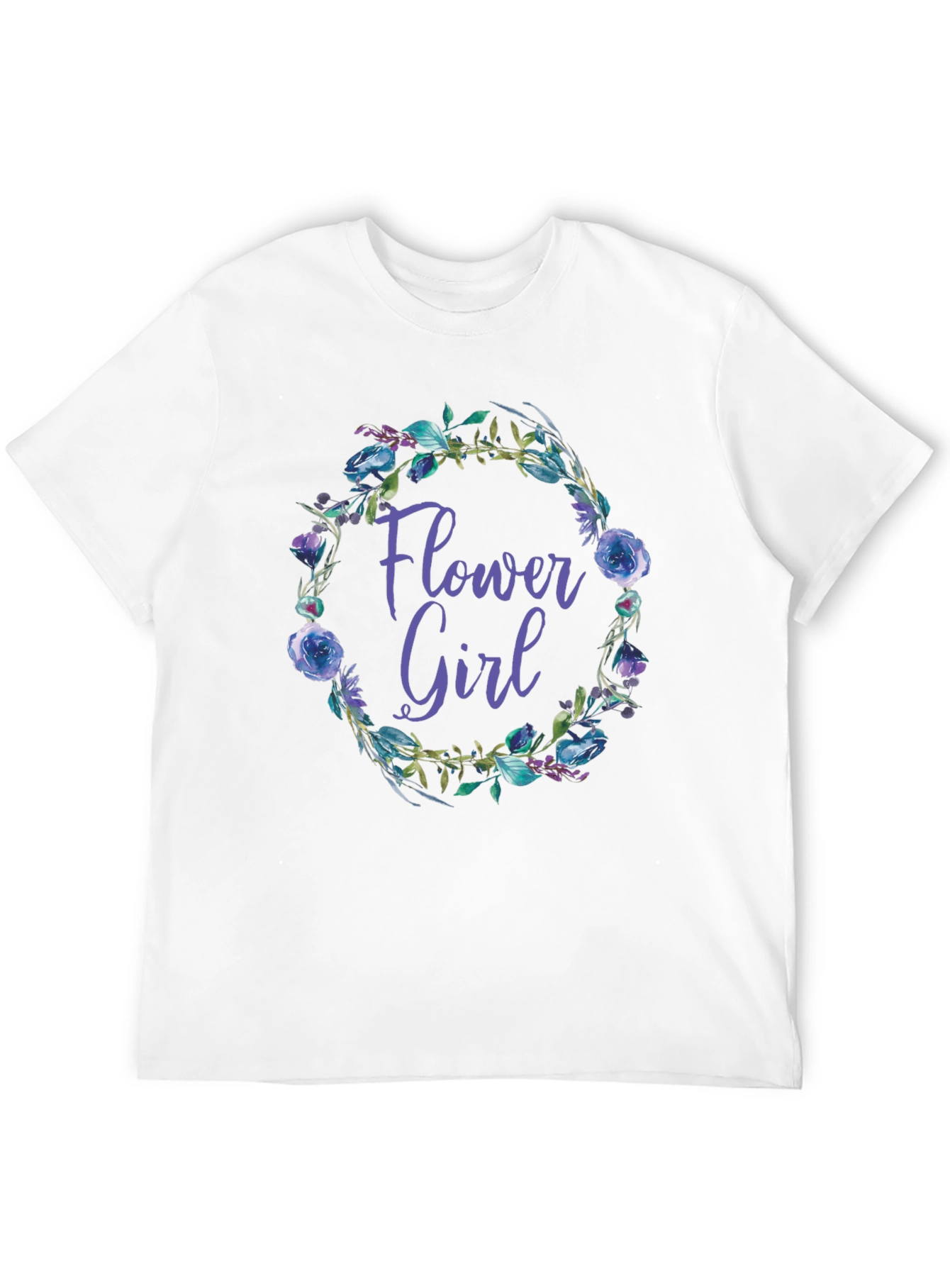 Flower Girl Floral Wreath Graphic Tee