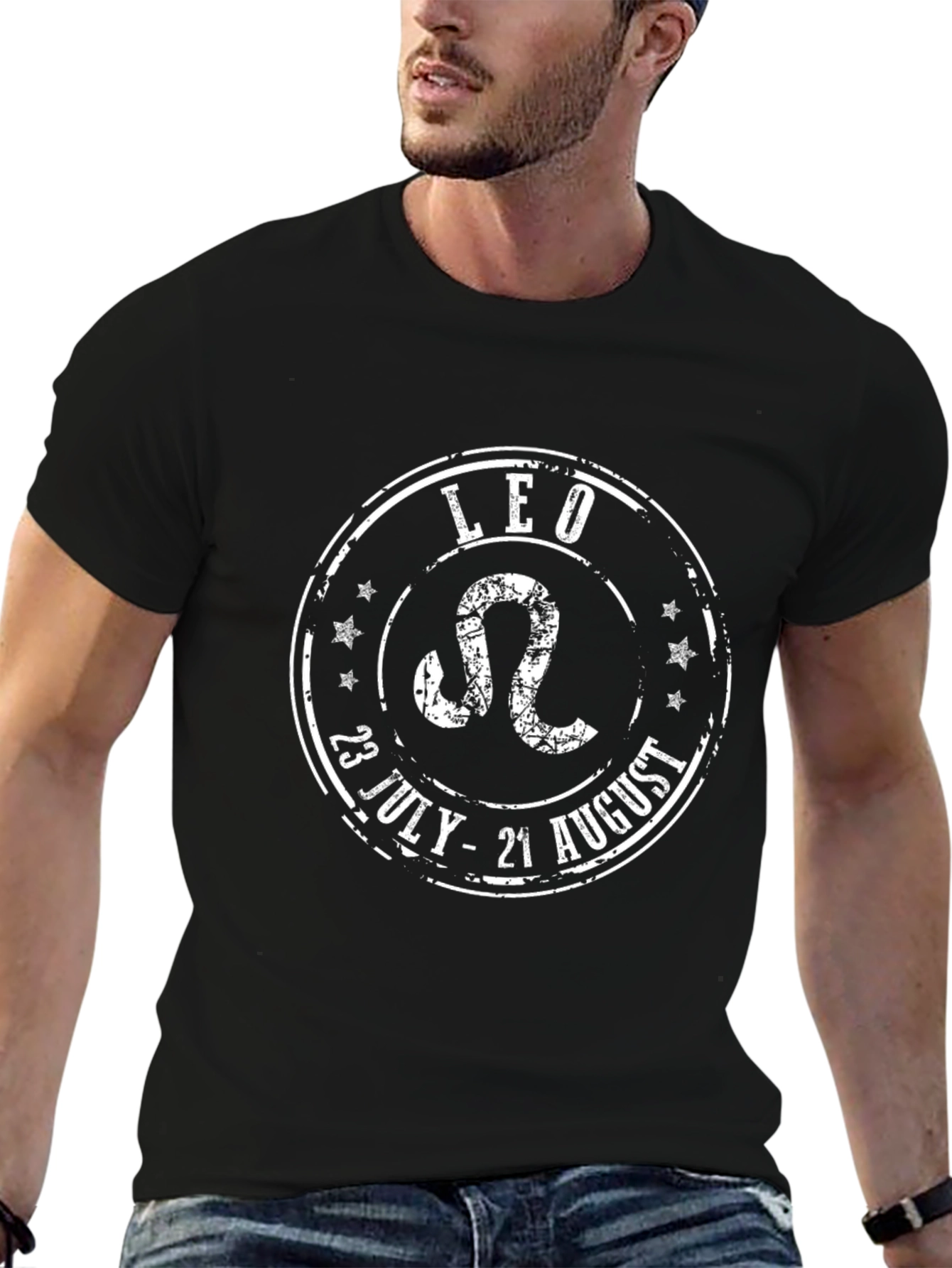 Leo Zodiac T-Shirt Black July 23-August 21