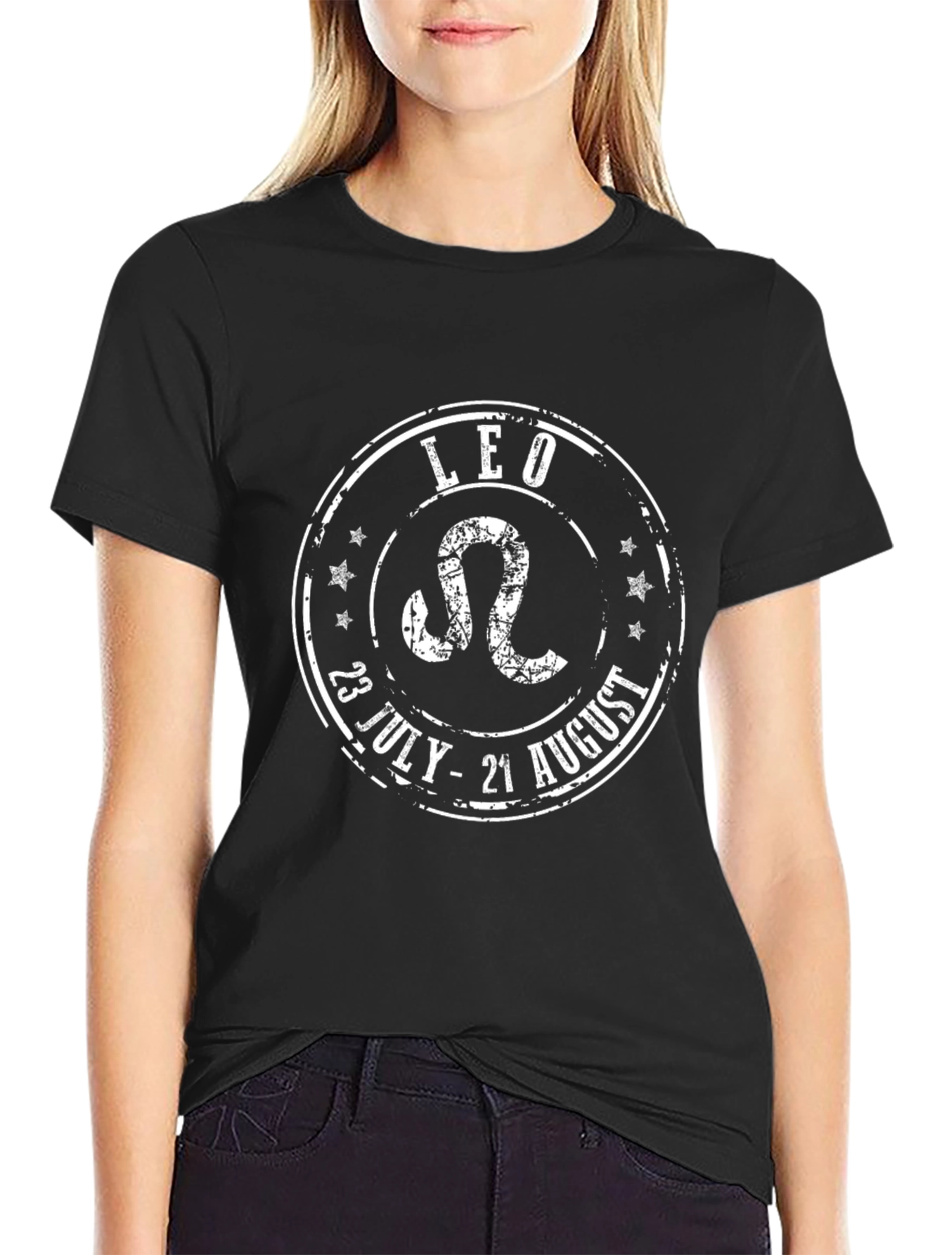 Leo Zodiac T-Shirt Black July 23-August 21
