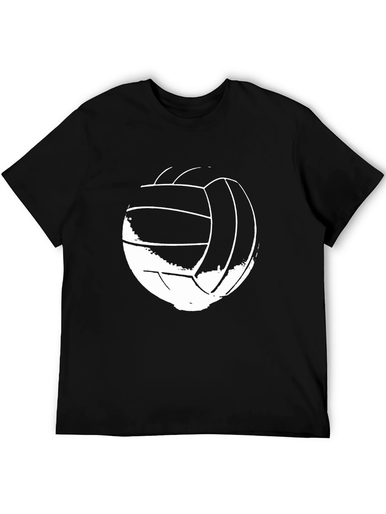 Volleyball Graphic Tee - Black Crew Neck