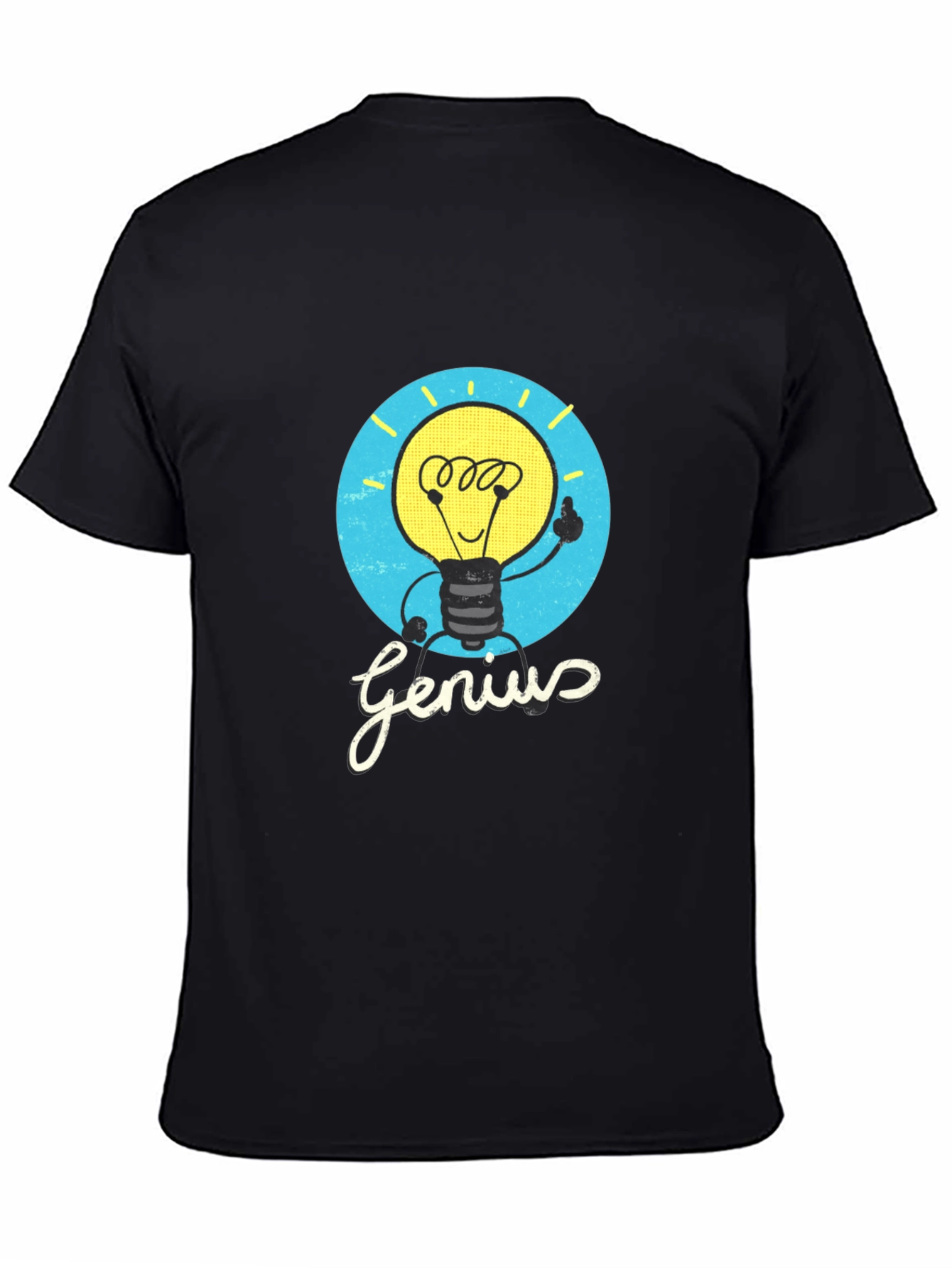 Genius Lightbulb Graphic Tee - Black