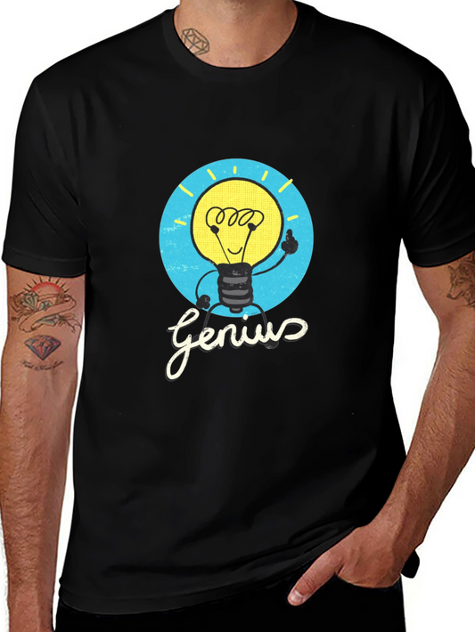 Genius Lightbulb Graphic Tee - Black