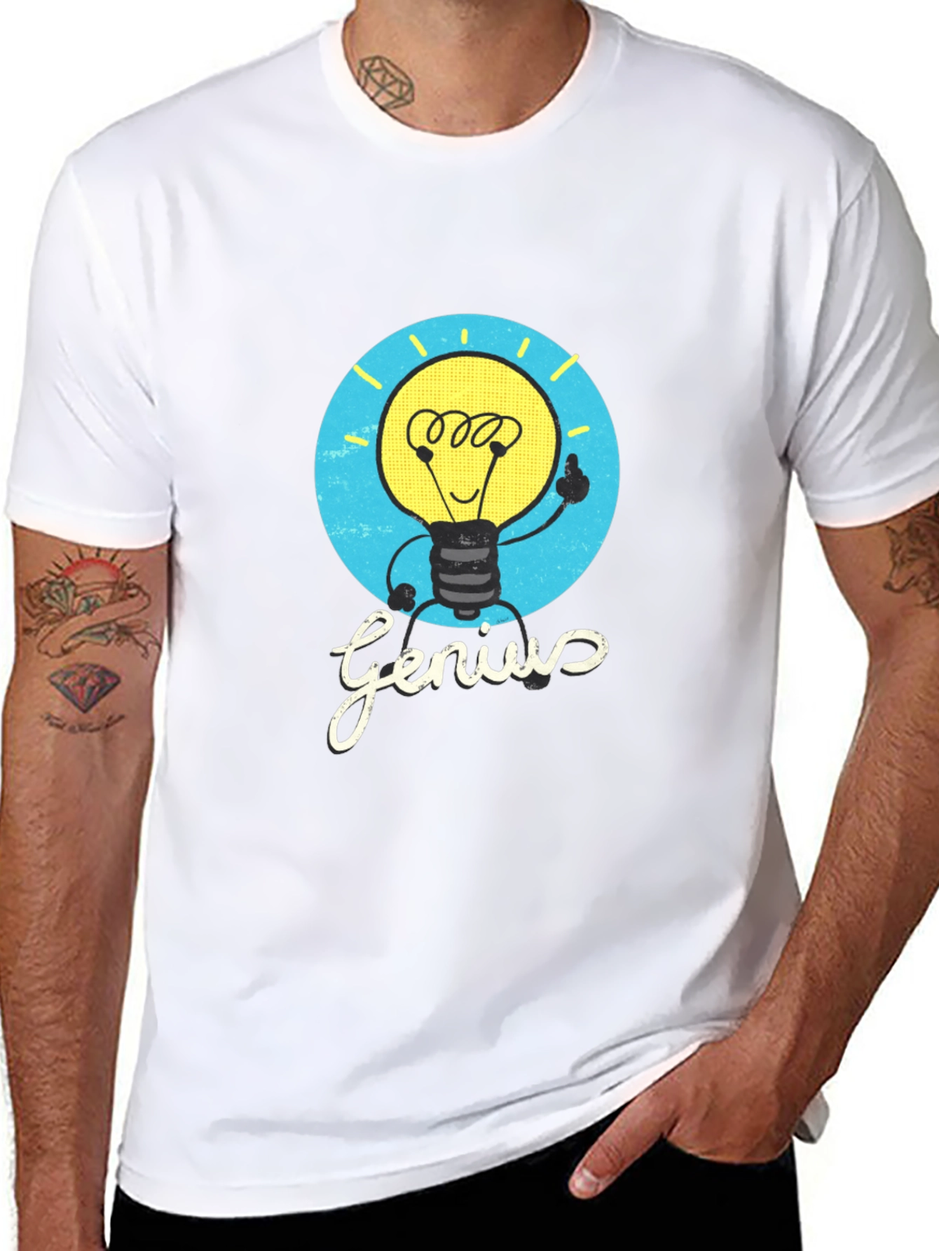 Genius Lightbulb Graphic Tee - Black