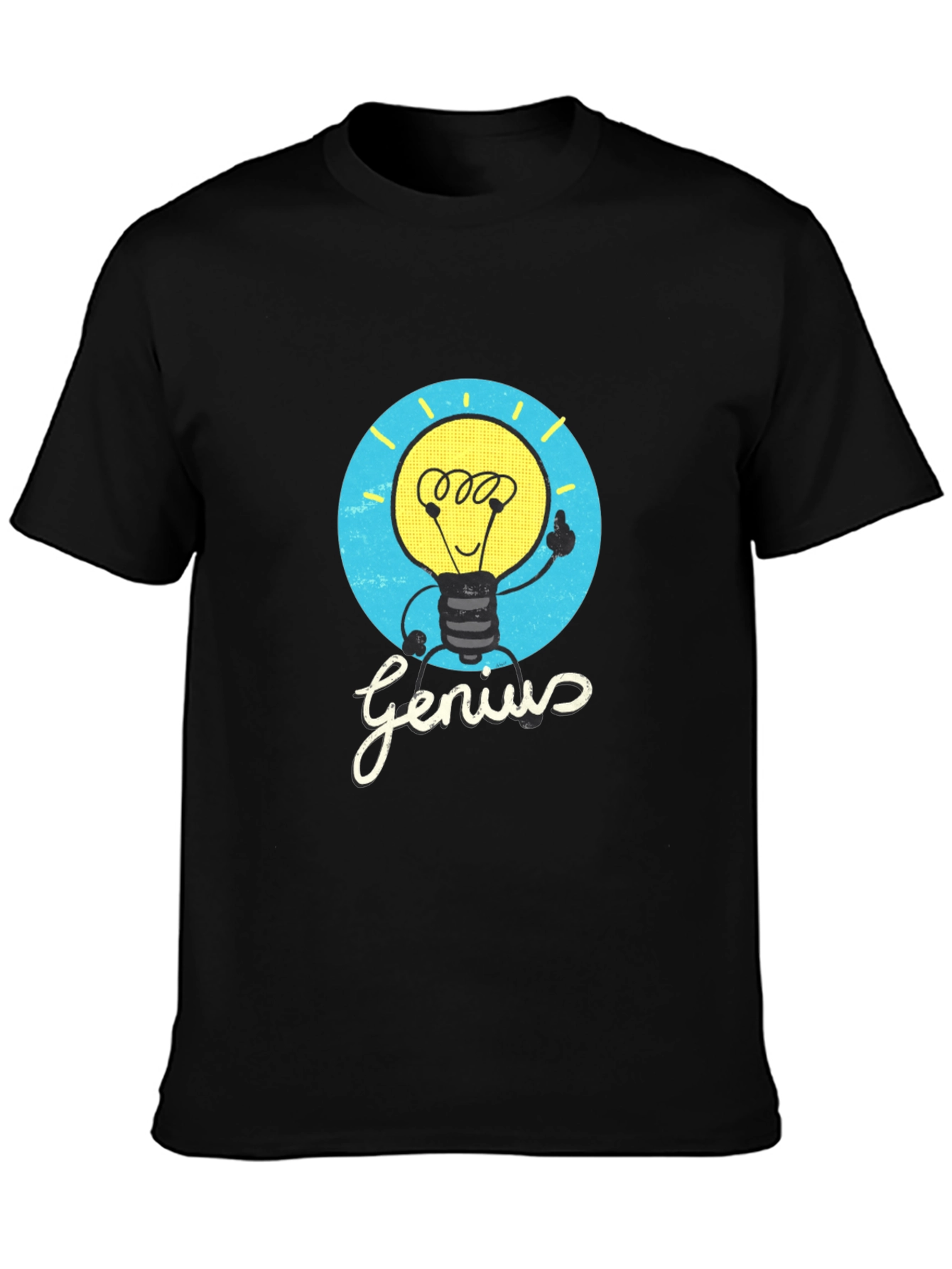 Genius Lightbulb Graphic Tee - Black