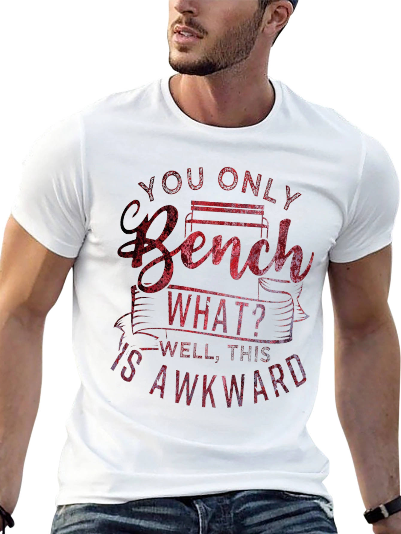 Awkward Bench Graphic Tee - Gym Humor