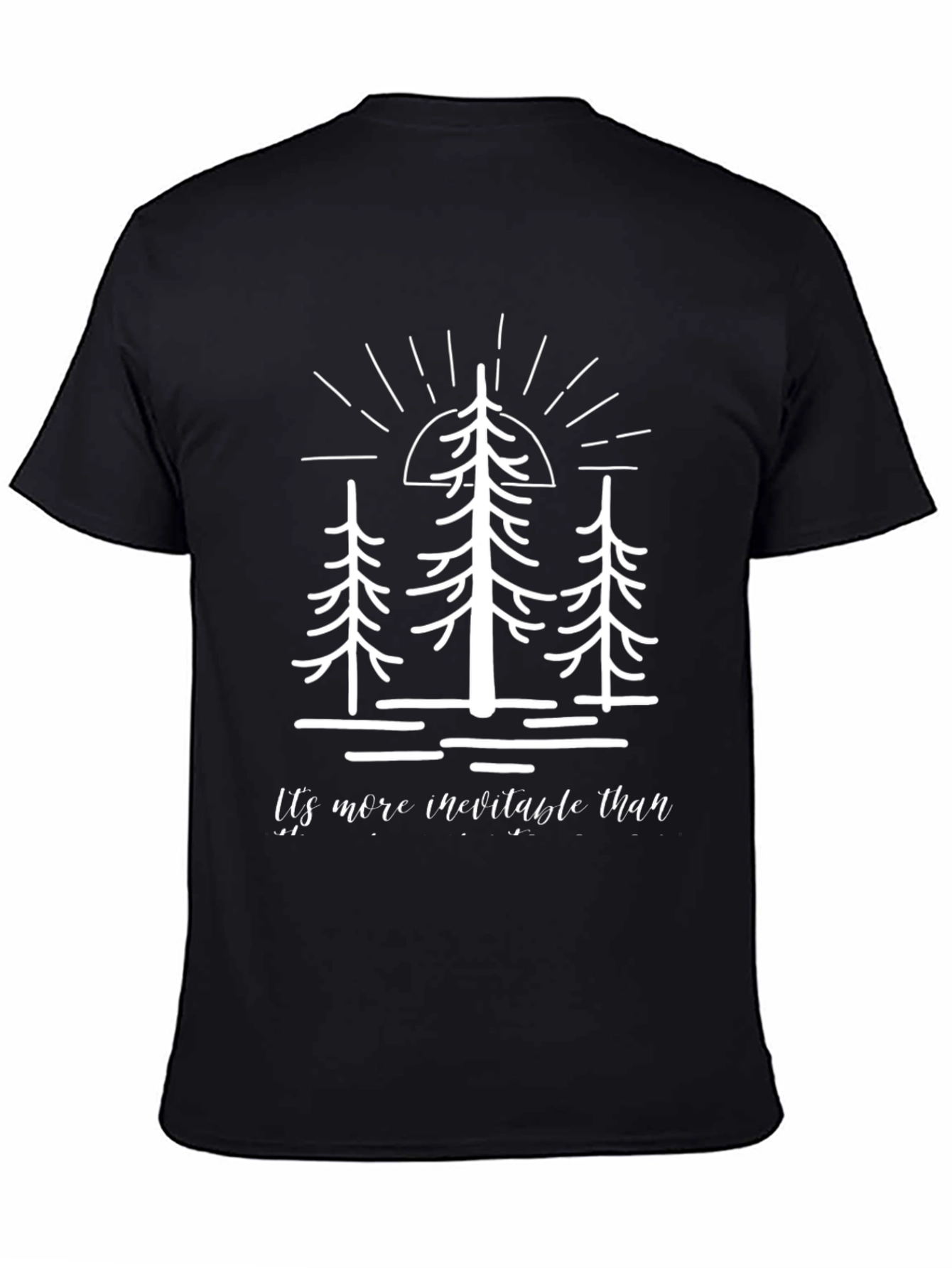 Mens Black Graphic Tee - Tree Design