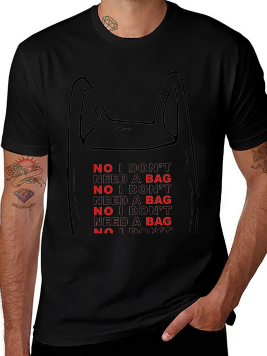 No Bag Needed Graphic Tee - Eco Friendly Design