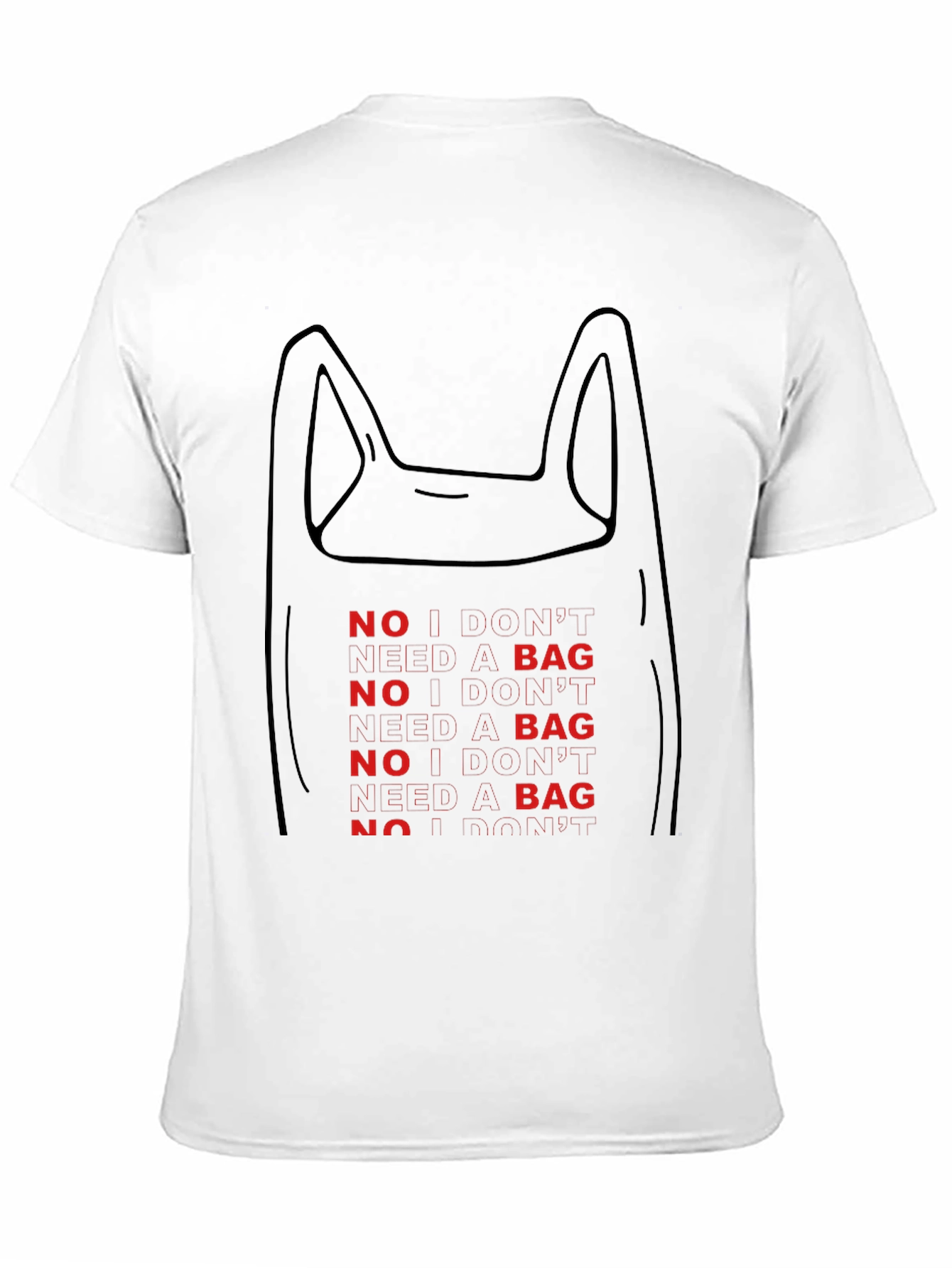 No Bag Needed Graphic Tee - Eco Friendly Design
