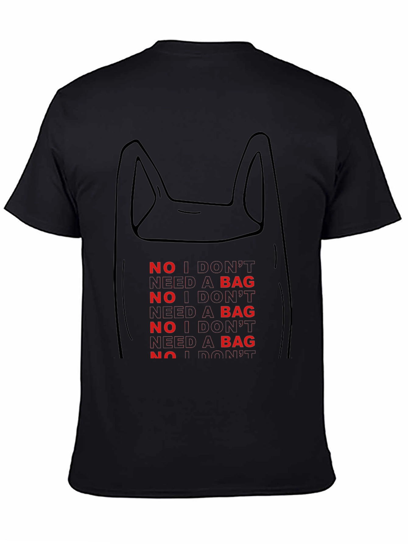 No Bag Needed Graphic Tee - Eco Friendly Design