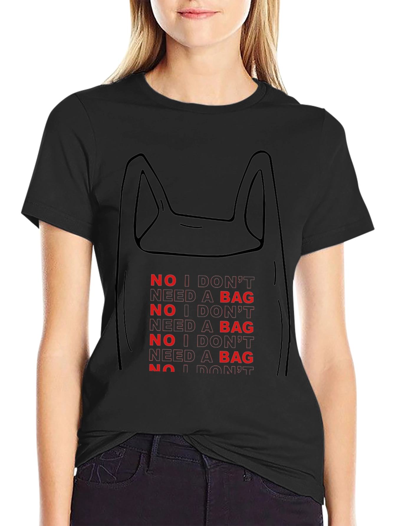 No Bag Needed Graphic Tee - Eco Friendly Design